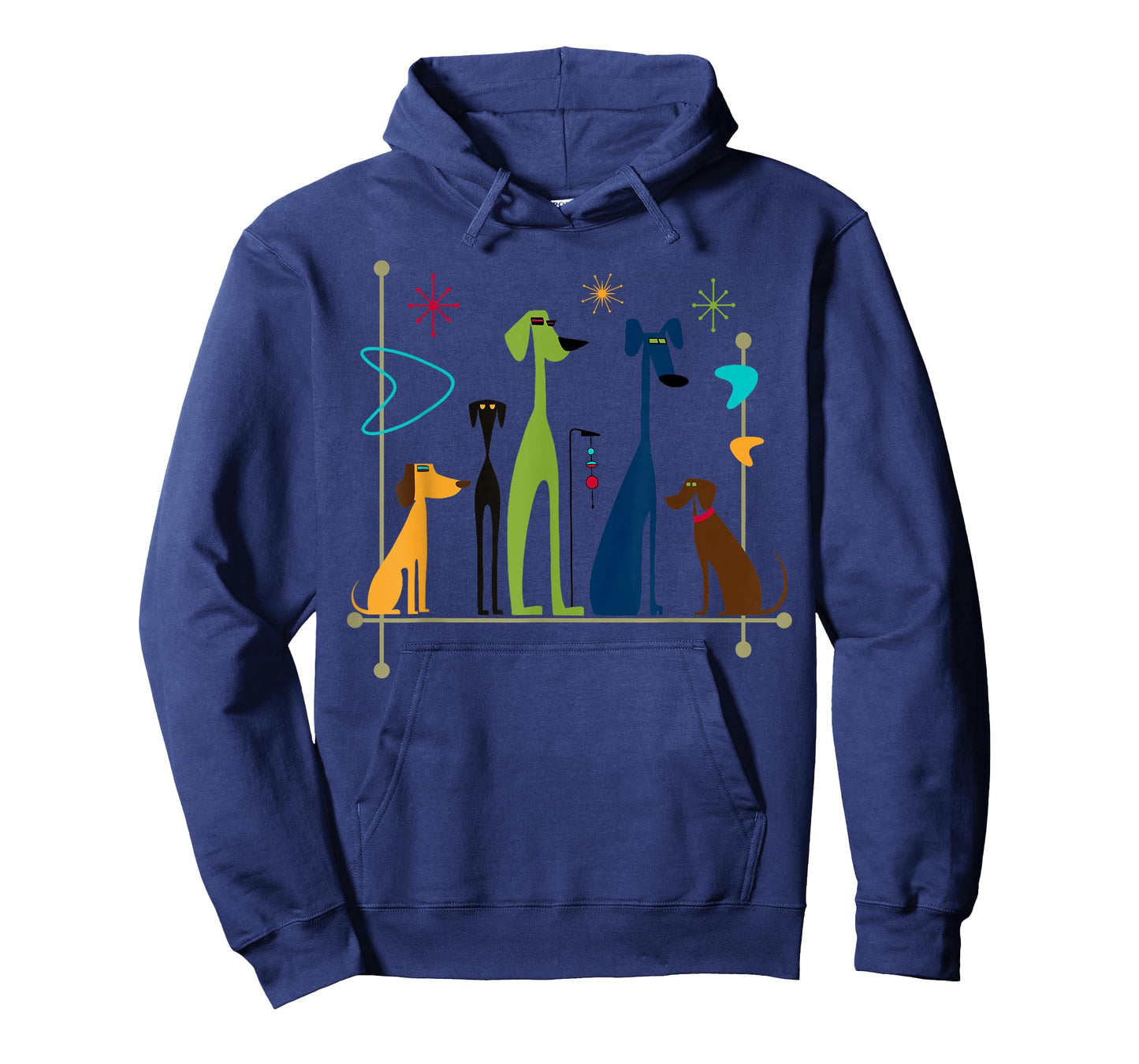 Retro Mid-Century Modern Dogs 50s 60s Style T-Shirt