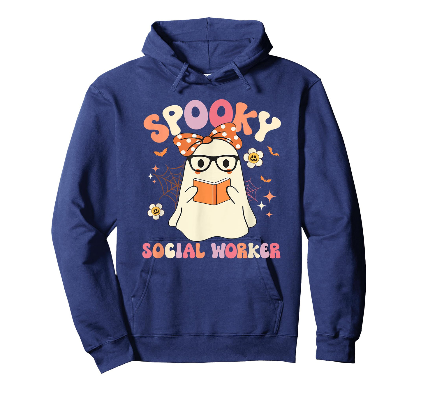 Groovy Spooky Social Worker Ghost Vintage Halloween Costume T-Shirt