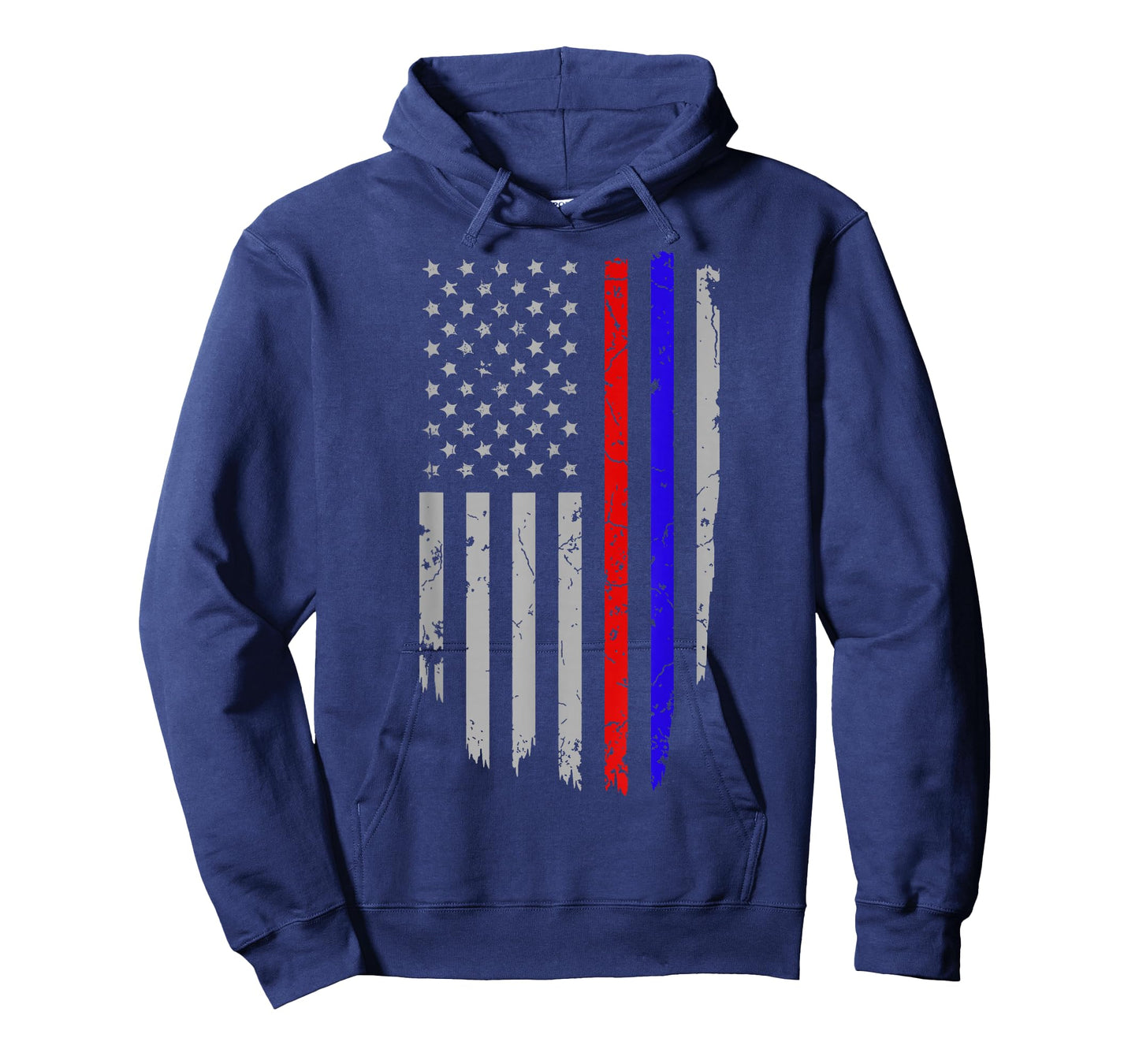 American Flag Red Blue Thin Line Apparel Firefighter Police T-Shirt