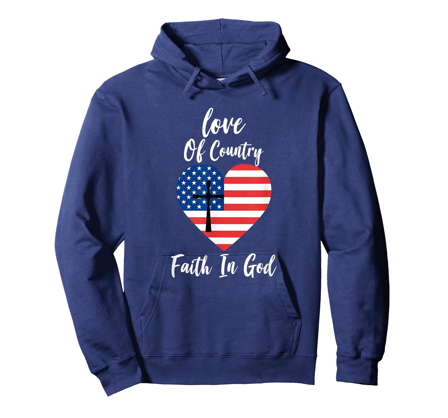 Patriotic Christian Faith In God Heart Cross American Flag T-Shirt