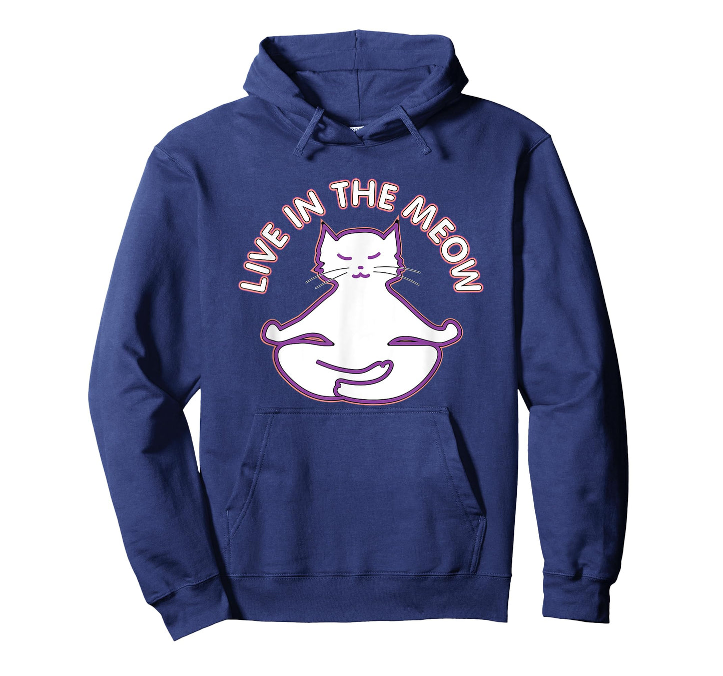 Yoga Teacher Gifts LAD Graphics Yoga Cat 'Live In The Meow' Yogi Kitty Meditation Black Women's Unisex Classic Fit Short Sleeve T-Shirt