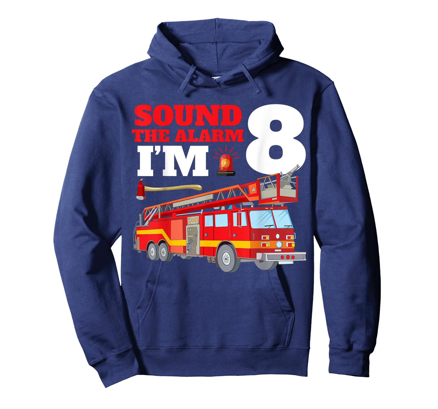 Sound The Alarm I'm 8th Birthday Fire Truck Firefighter 8 T-Shirt