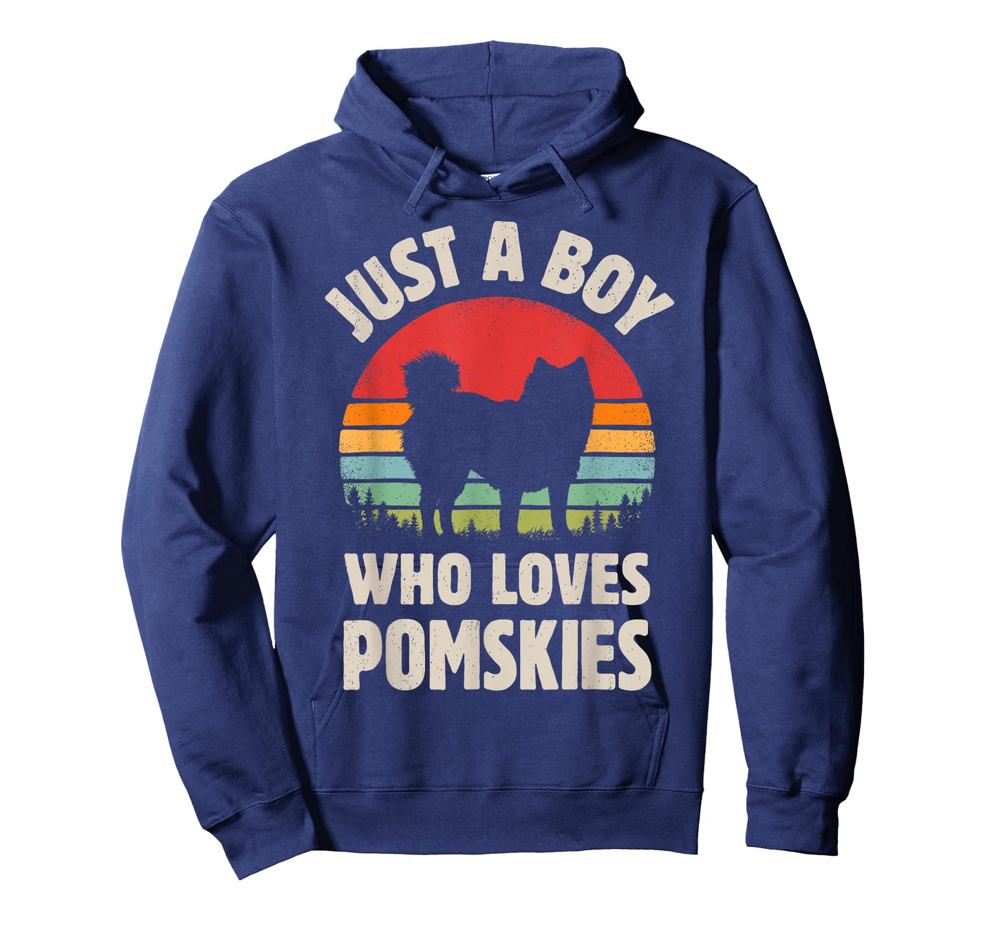 Pomsky Just A Boy Who Loves Pomskies Retro Vintage Sunset T-Shirt