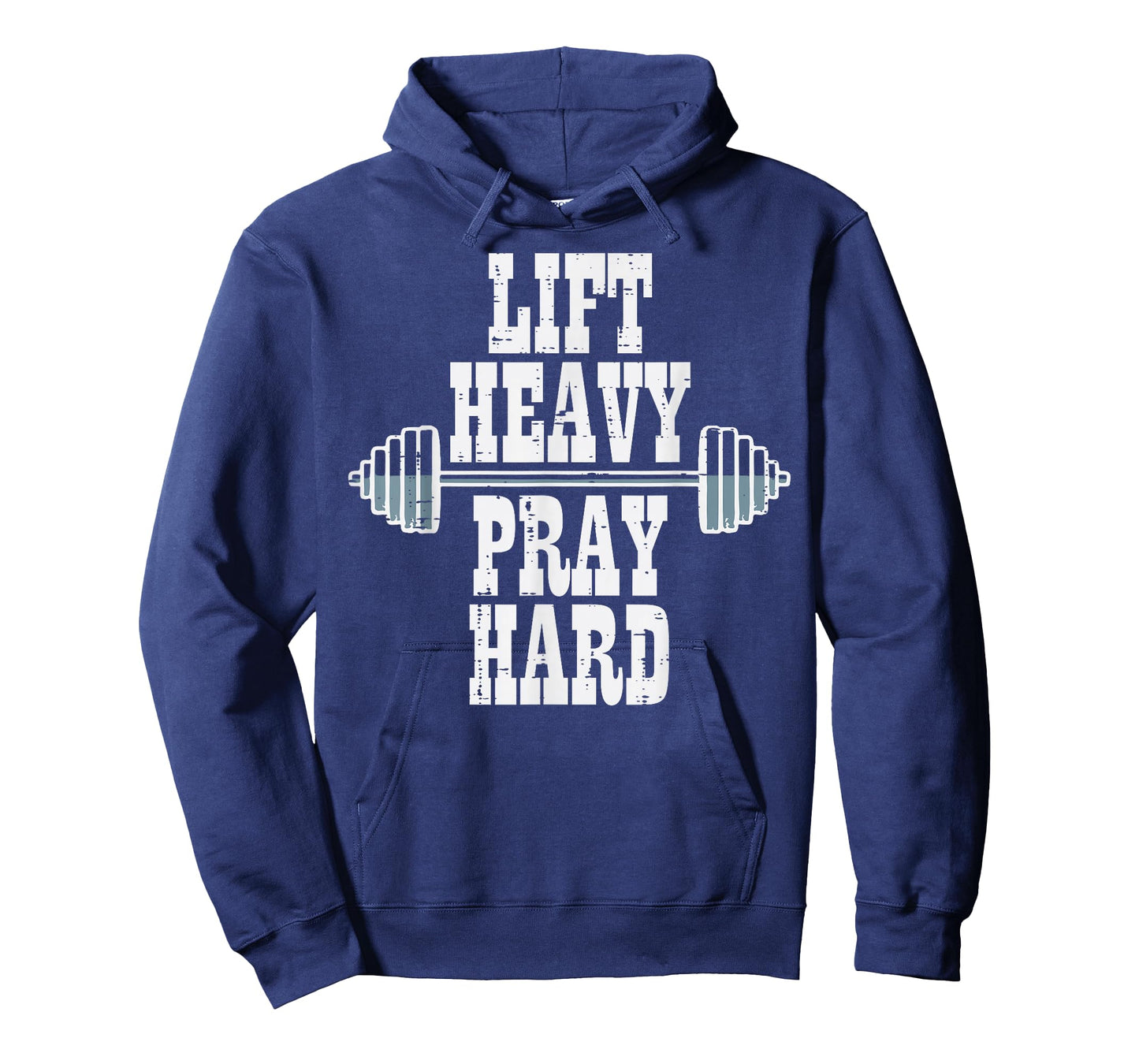 Gym Lift Heavy Pray Hard Barbel Workout Christian Men Women T-Shirt