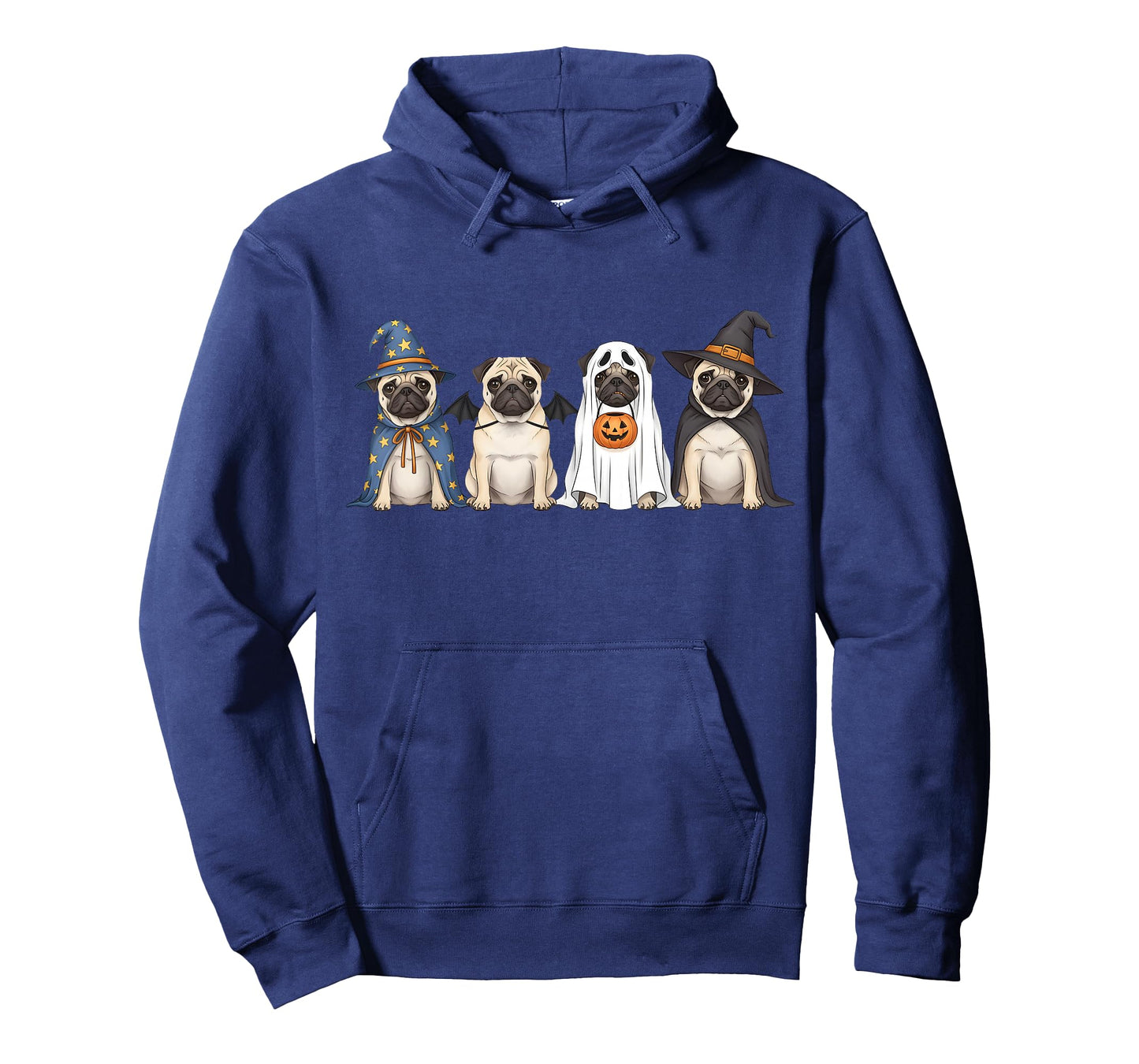 Pug Dog Witch Ghost Boo Costume Halloween Women Men Kid T-Shirt