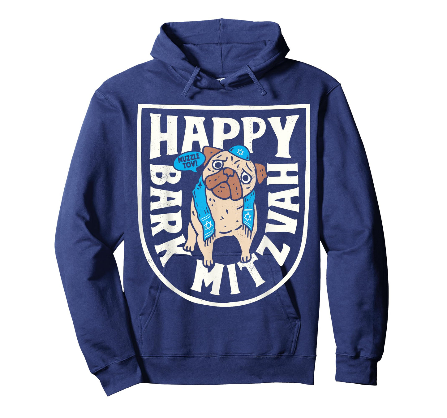 Hanukkah Pug Happy Bark Mitzvah Funny Jewish Chanukah Dog T-Shirt