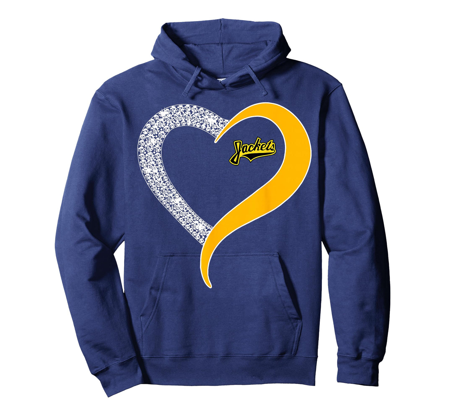 Denison Yellowjackets Logo Diamond Heart HS T-Shirt