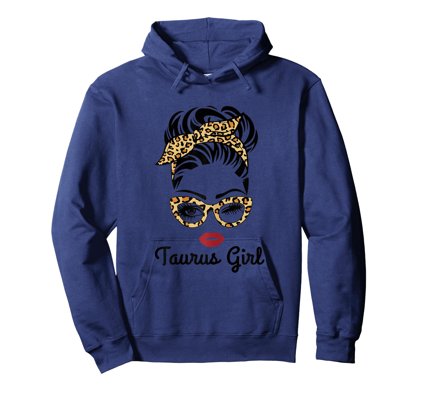 Taurus Girl Woman Face Leopard Bandana Wink Eye T-Shirt