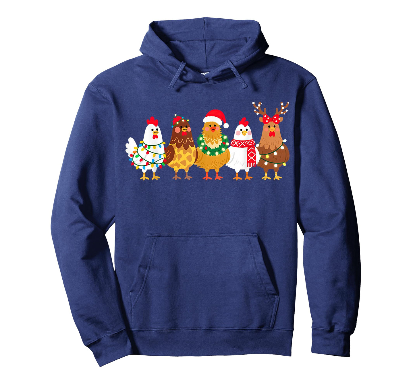 Chicken Christmas Lights Farm-Girl Animal Lover Rooster Hen T-Shirt