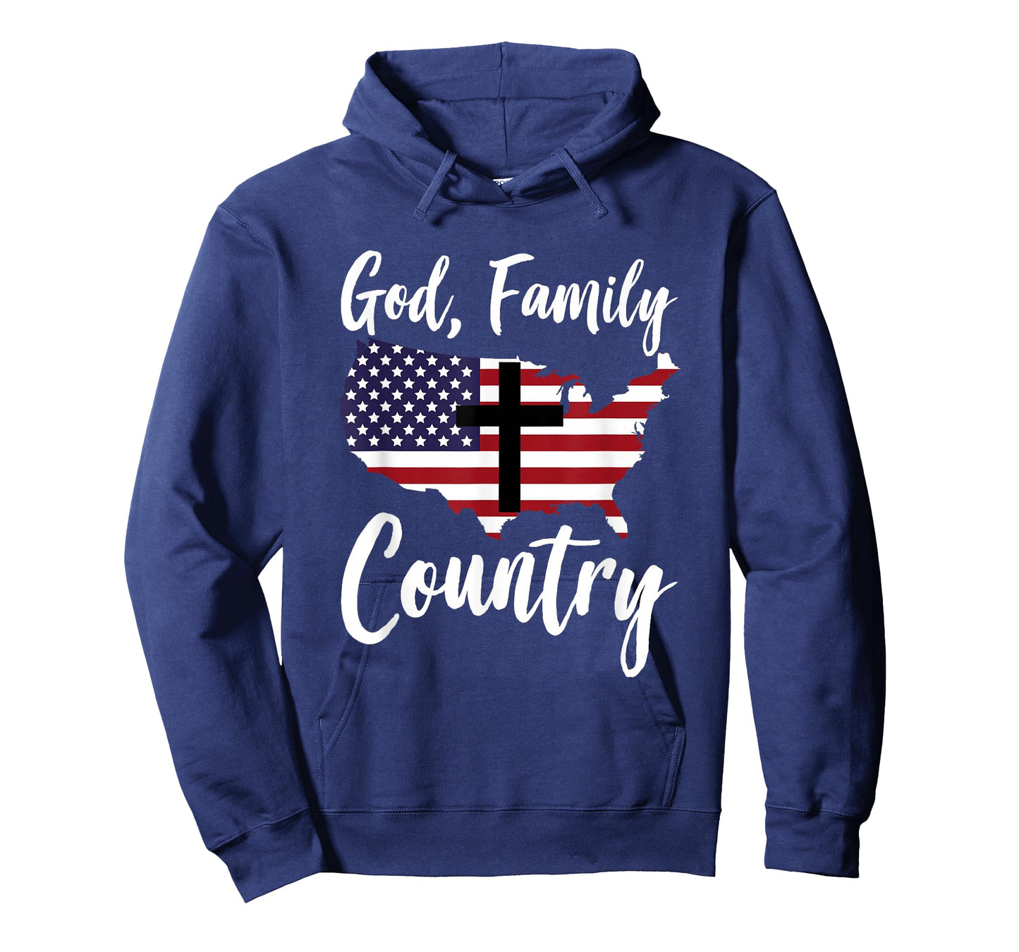God Family Country Christian American Flag USA Map T-Shirt