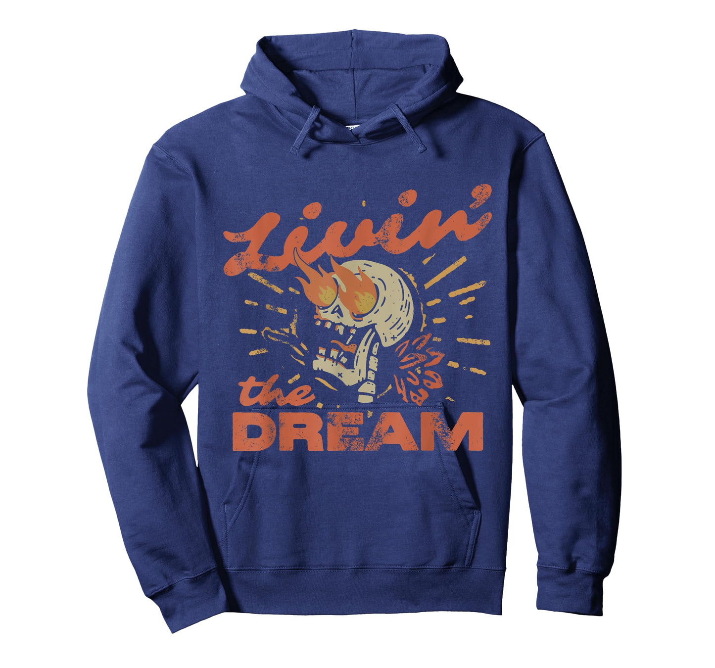 Funny Livin' The Dream, Vintage Distressed Skull T-Shirt