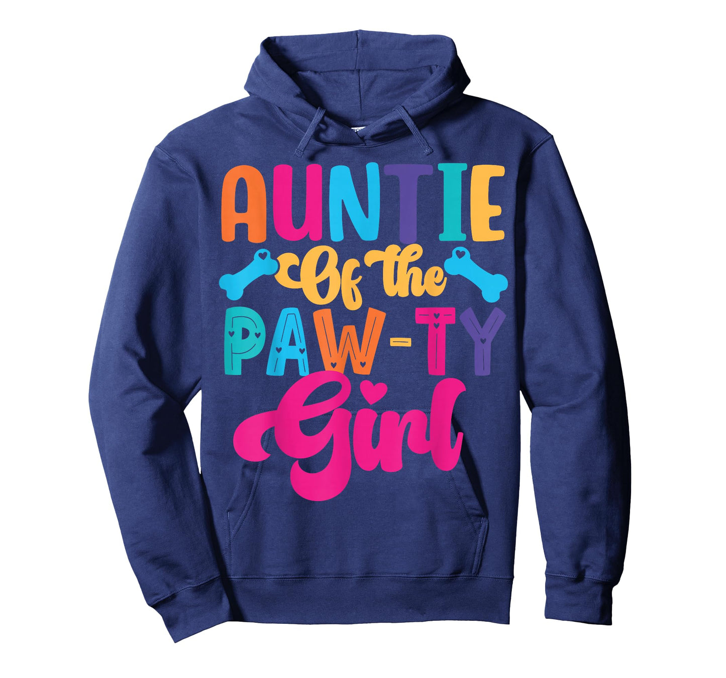Auntie of The Birthday Girl Dog Paw Family Matching Party T-Shirt