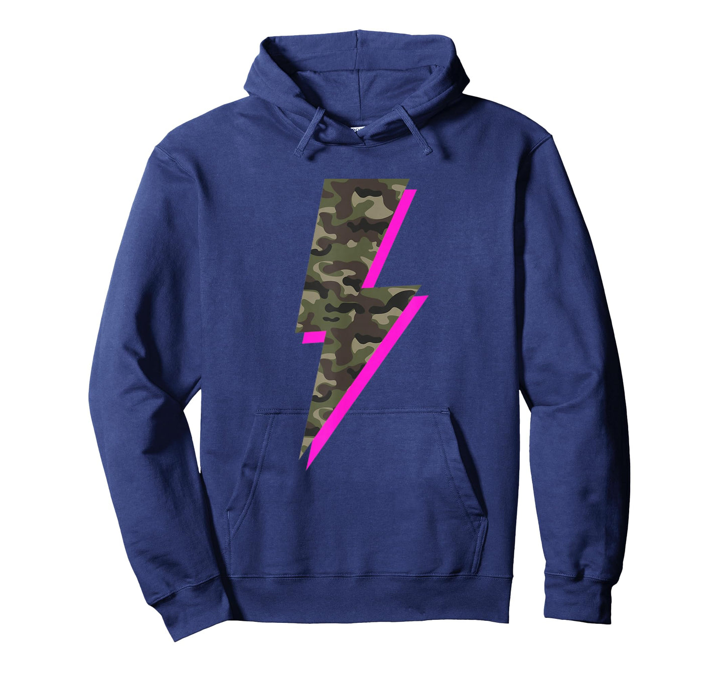 Lightning Bolt Camo Hot Pink Camouflage Graphic Print T-Shirt
