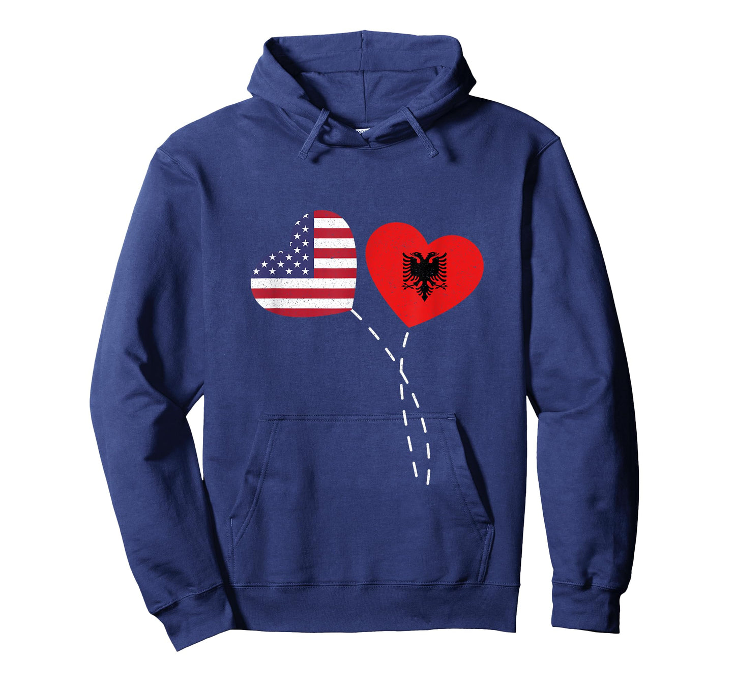 Loving Albania USA Flag Heart Albanian Americans Love T-Shirt