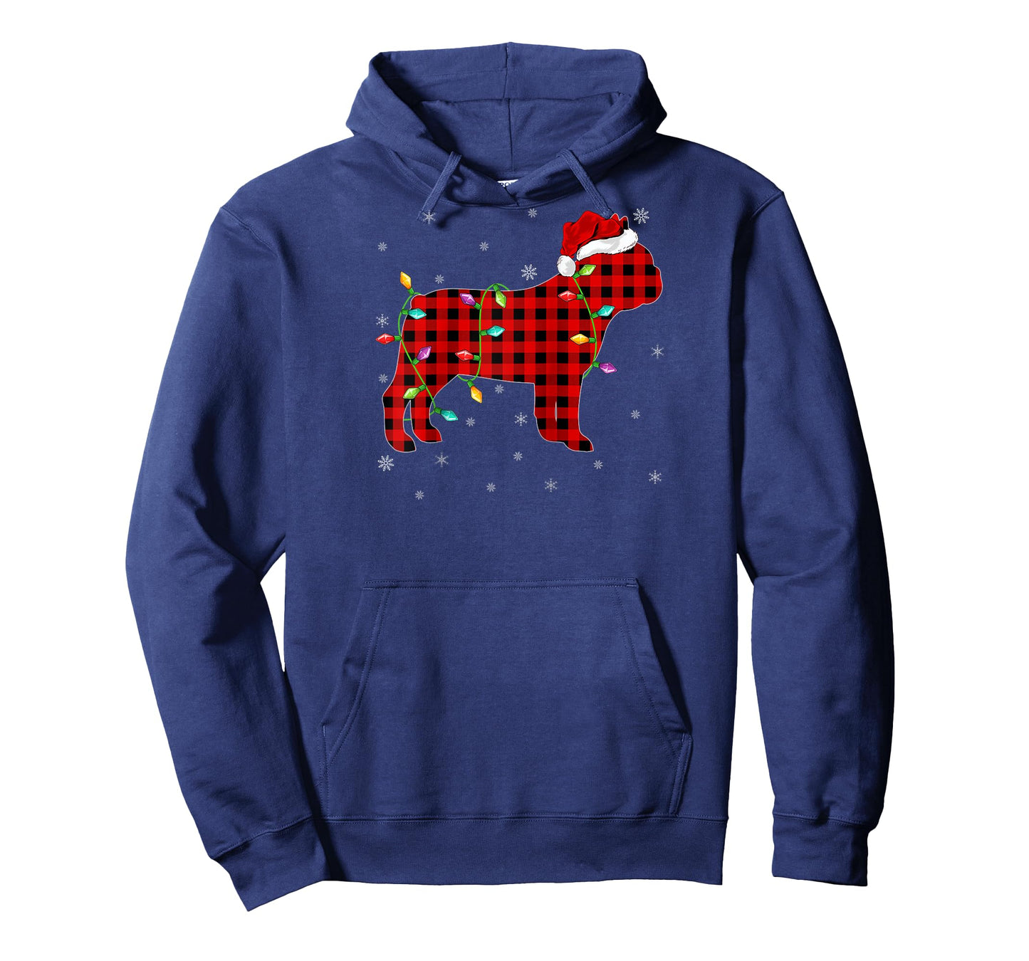 Buffalo Plaid Matching French Bulldog Christmas Pajama Raglan Baseball Tee