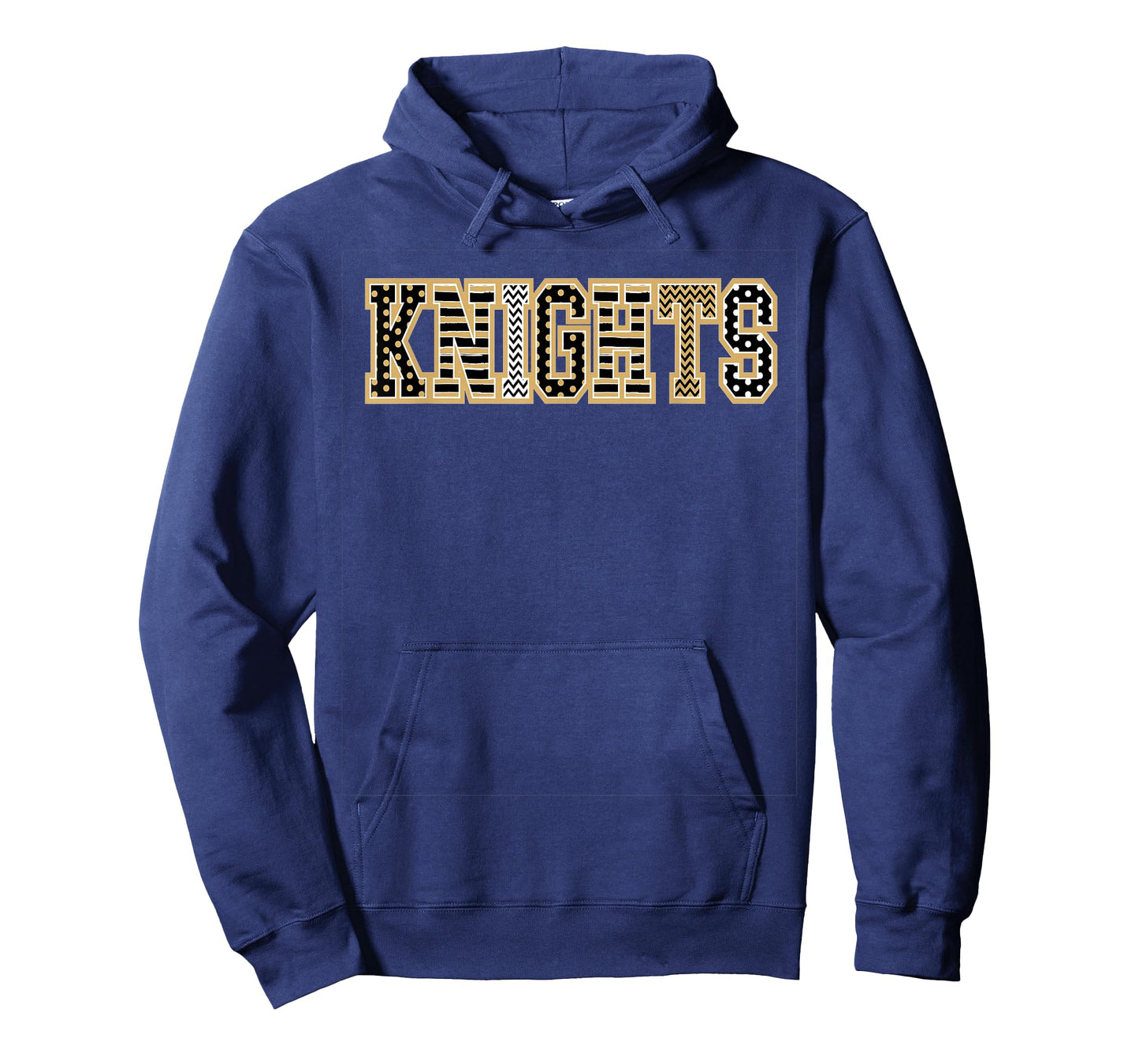 Knights Mascot Word Gold Black White T-Shirt