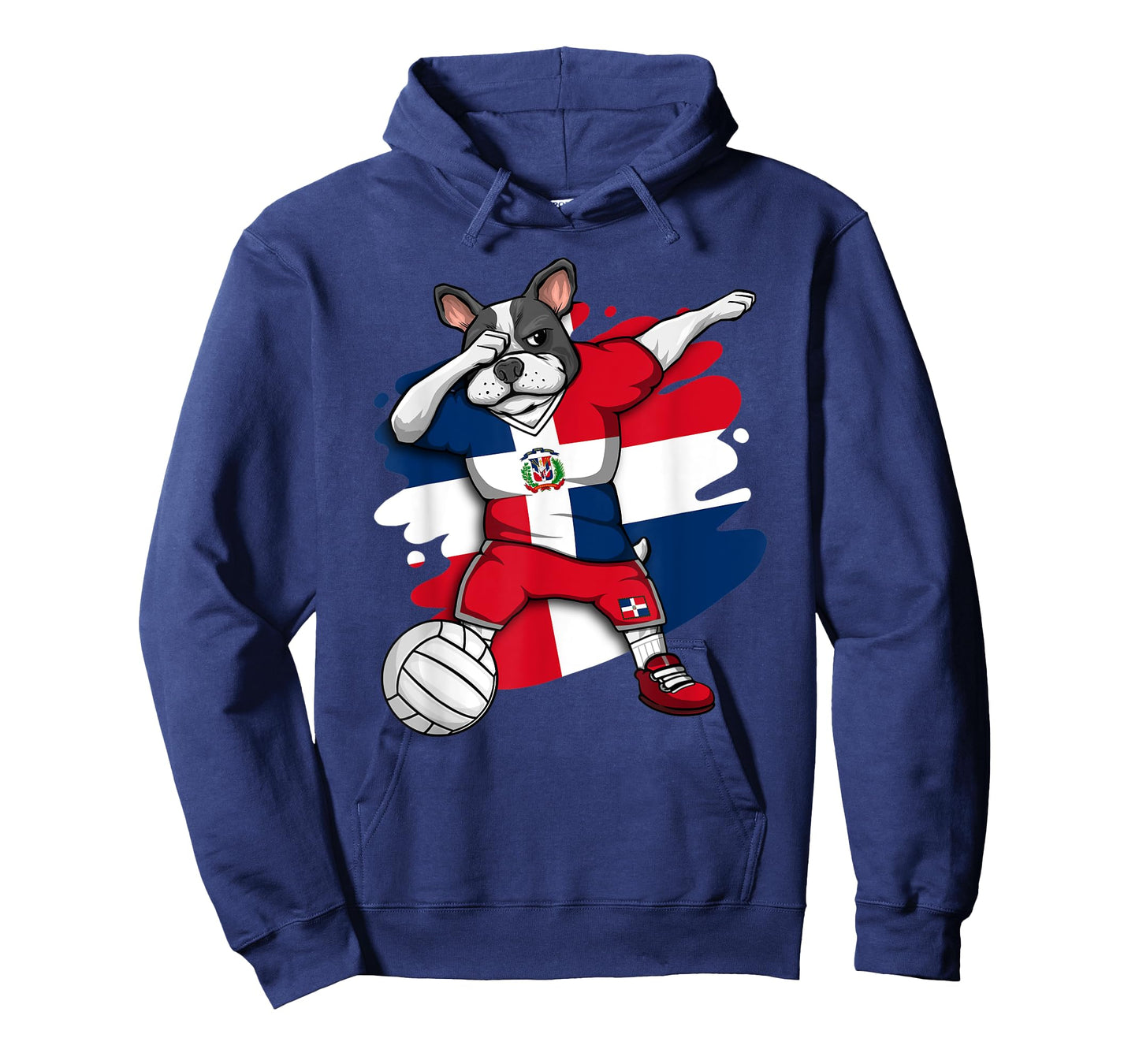 Dabbing Bulldog Dominican Republic Volleyball Fan Jersey T-Shirt for Men Women Kids