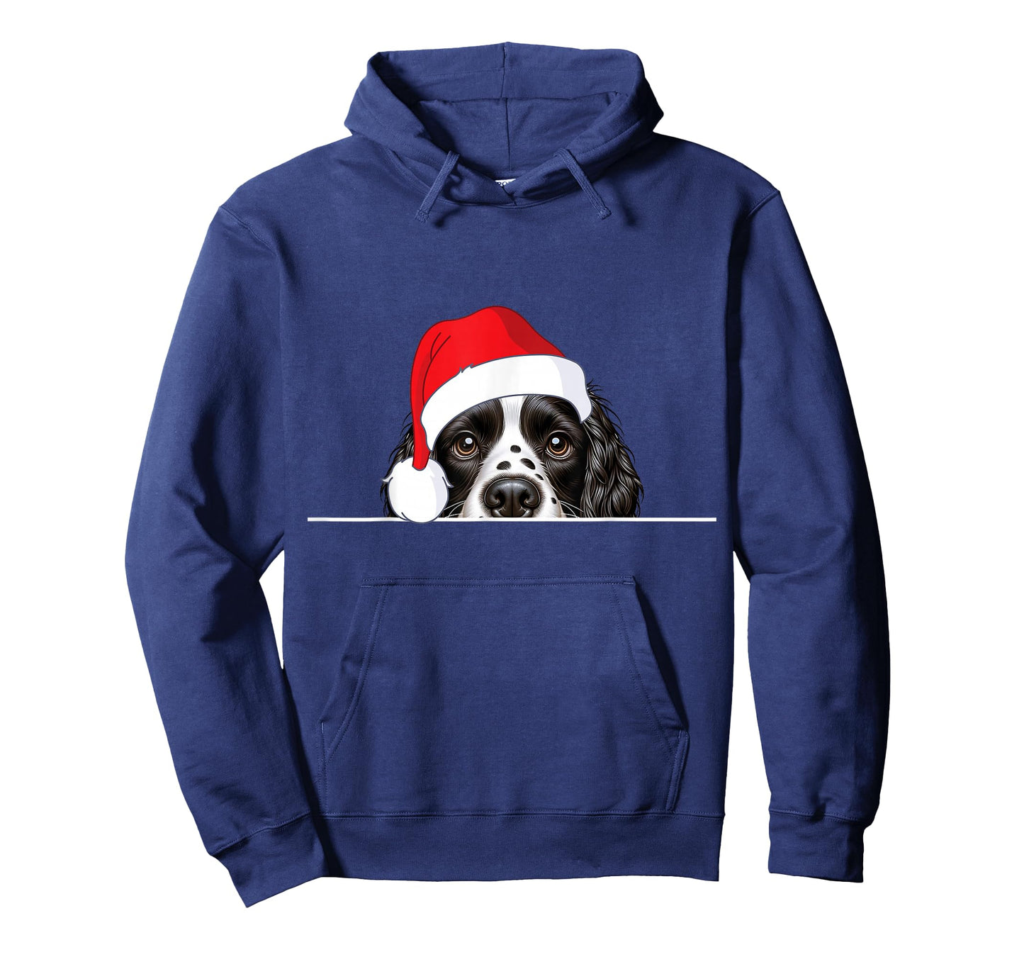 English Springer Spaniel Dog Lover Funny Santa Hat Christmas T-Shirt