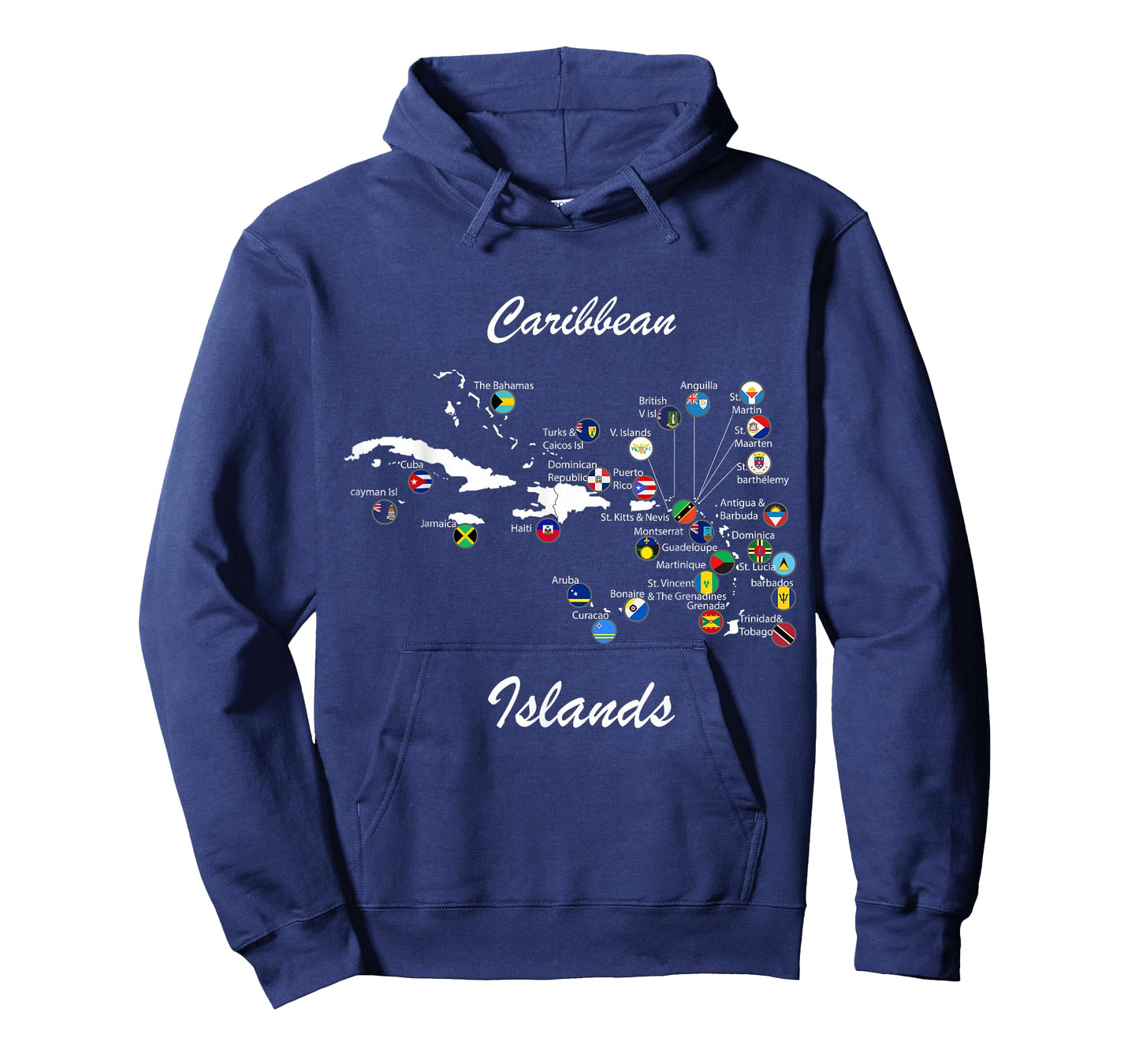 Caribbean islands Flags and map, Caribbean sea vacations Tee T-Shirt
