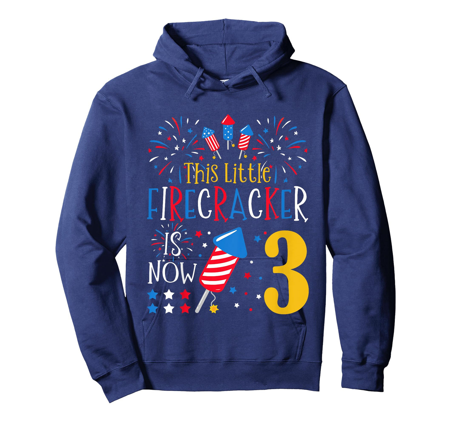 This Little Firecracker Is Now 3 4th of July 3rd Birthday T-Shirt