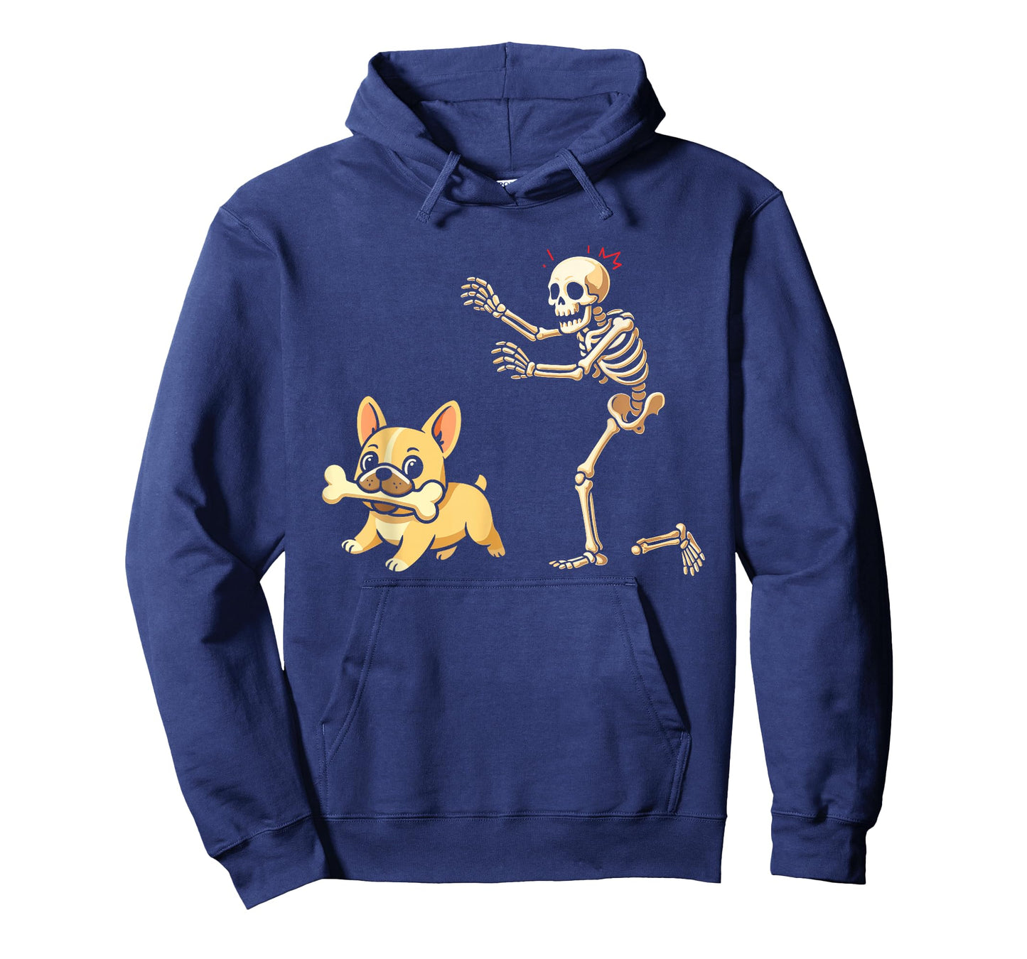 Halloween Dog Funny Skeleton Chasing French Bulldog T-Shirt