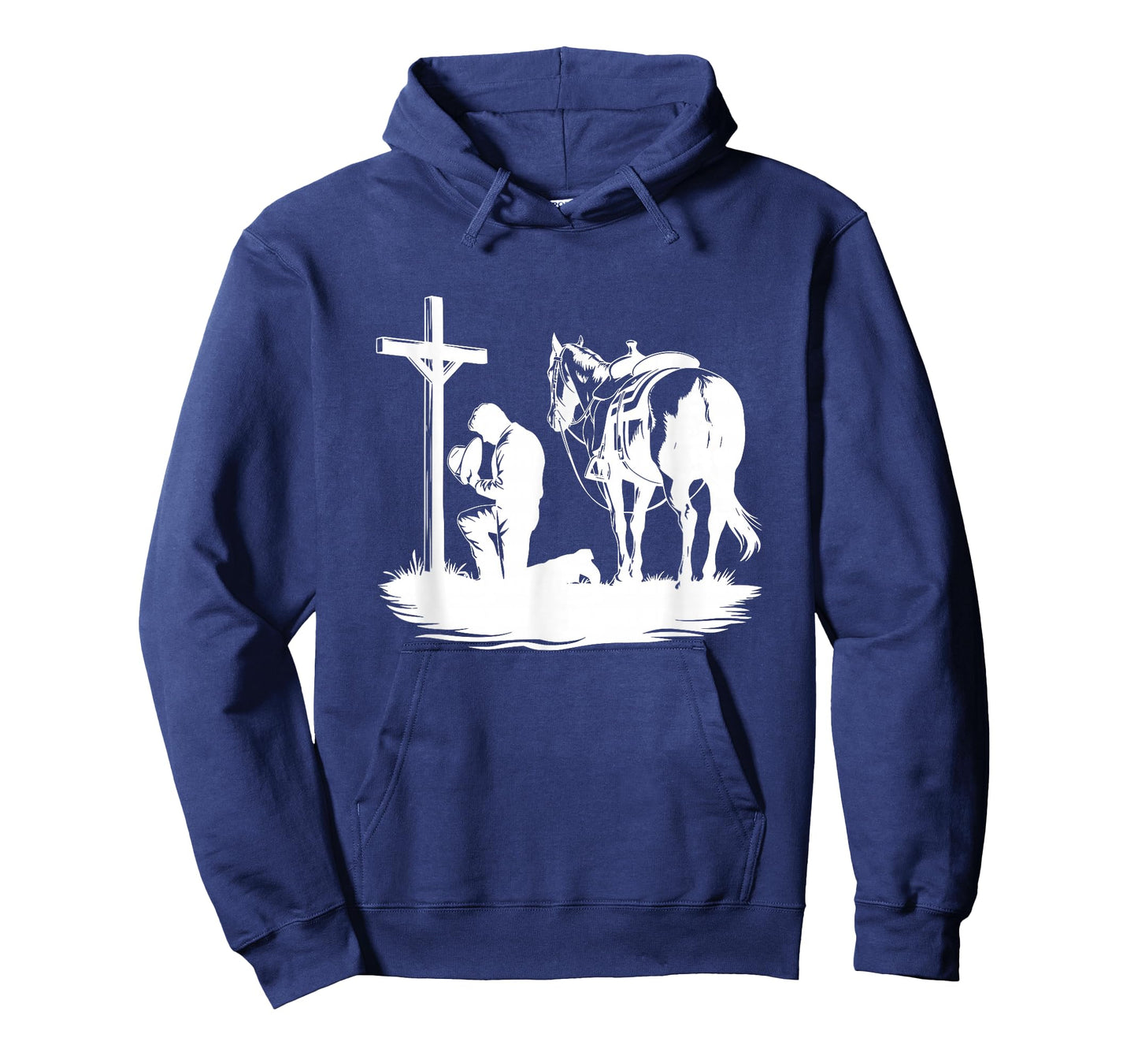 Praying Cowboy Kneeling Cross Western Bible Jesus Horse T-Shirt