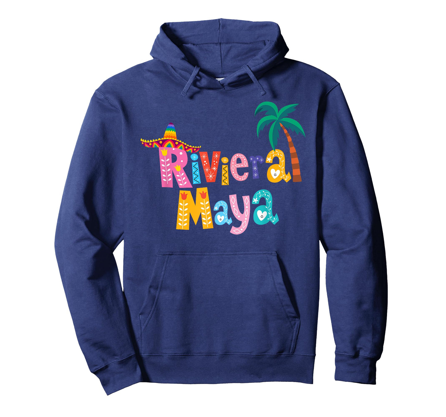 Riviera Maya Mexico Sombrero Palm Tree Colorful Typography T-Shirt