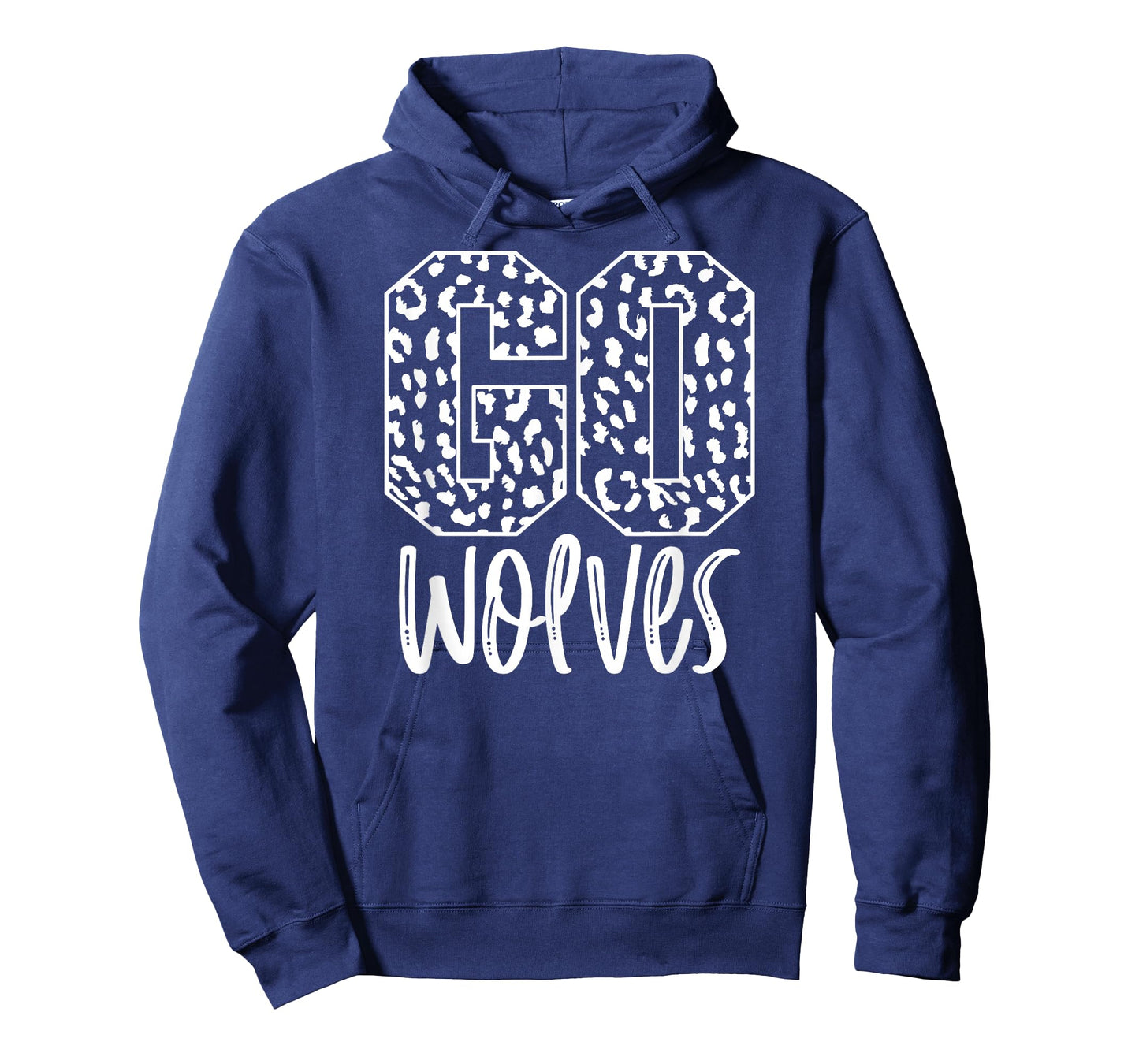 Wolves Team Mascot School Spirit Game Night Leopard Print T-Shirt