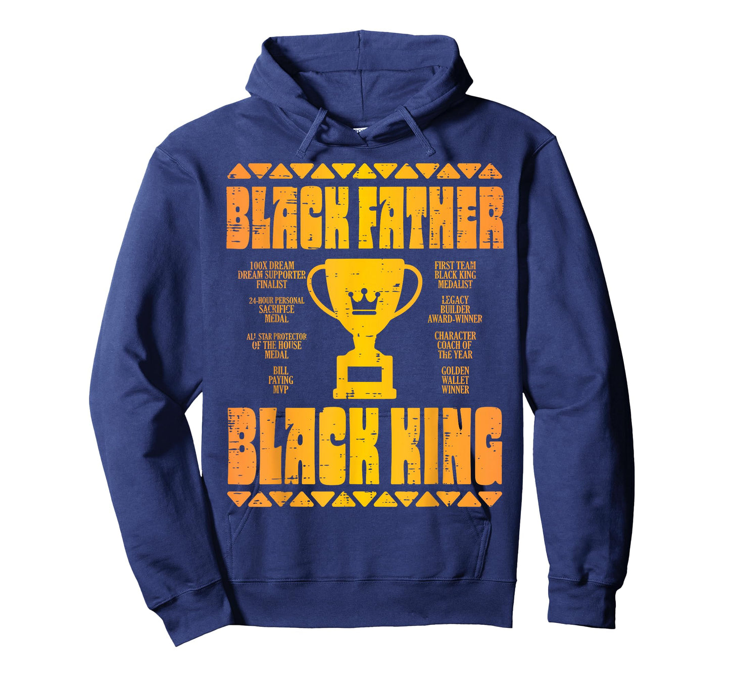 Fathers Day Black Father King Trophy African Dad Papa Daddy T-Shirt