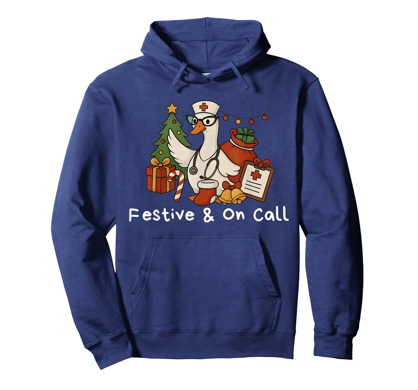 Festive & On Call Holiday Medical Nurse Goose Christmas T-Shirt