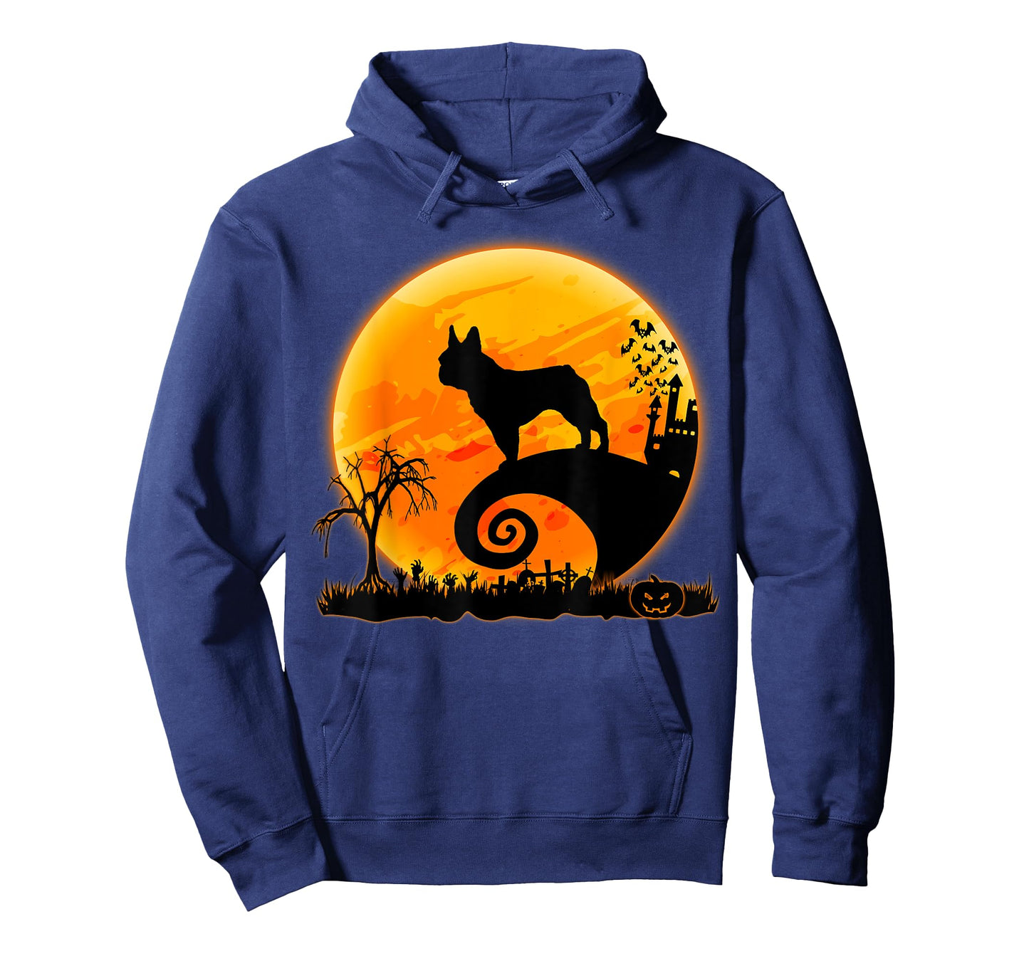 French Bulldog Dog and Moon Funny Halloween Costume T-Shirt
