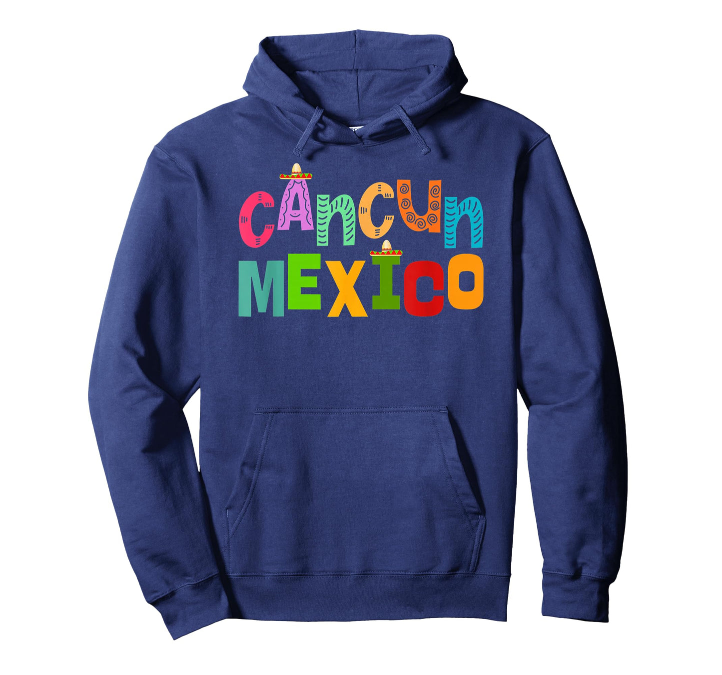 Funny Cancun Mexico Sombrero Colorful Typography T-Shirt
