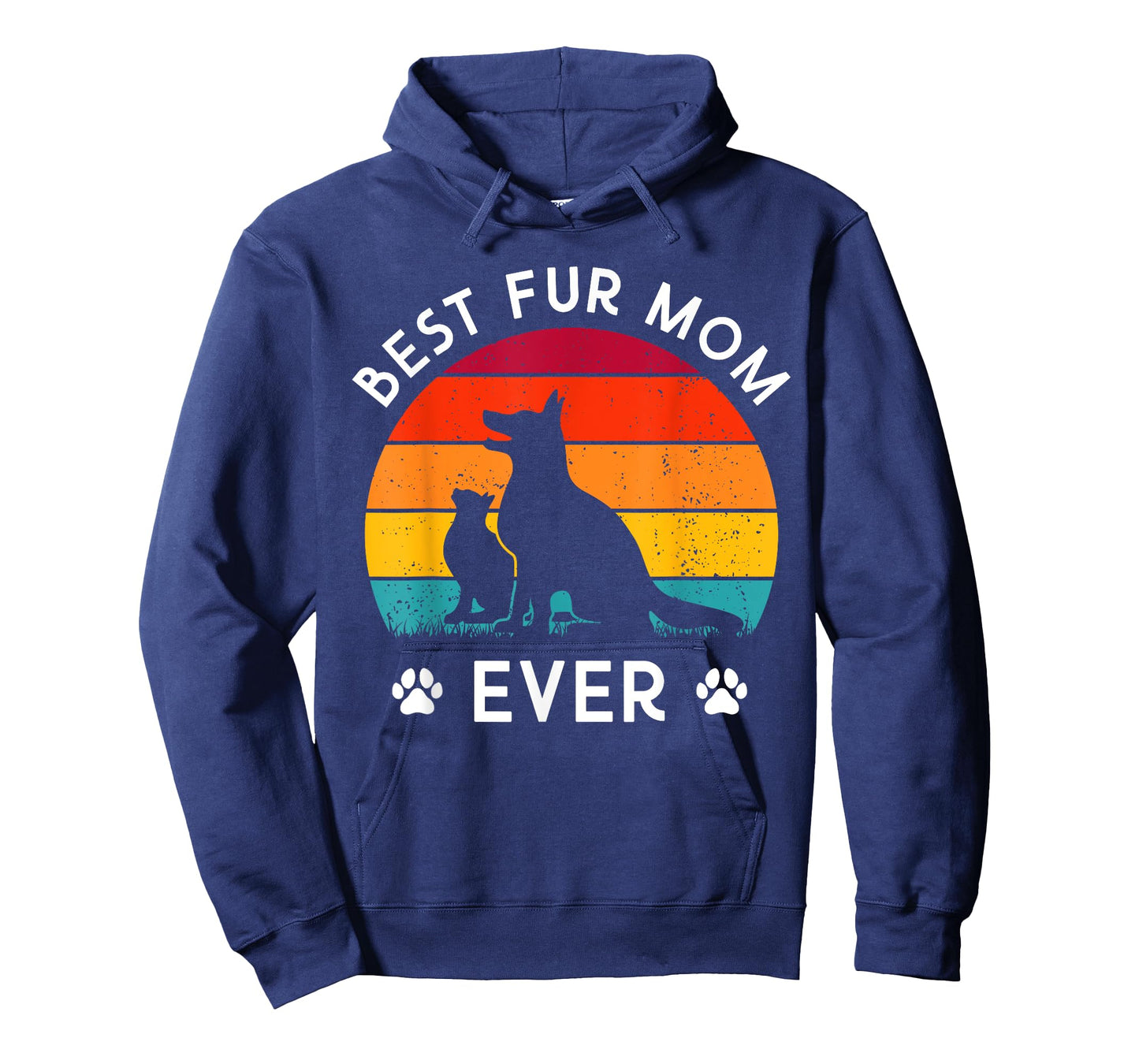 Funny Best Fur MOM Ever Vintage Retro Dog and Cat Owner Love T-Shirt for Men Women Kids