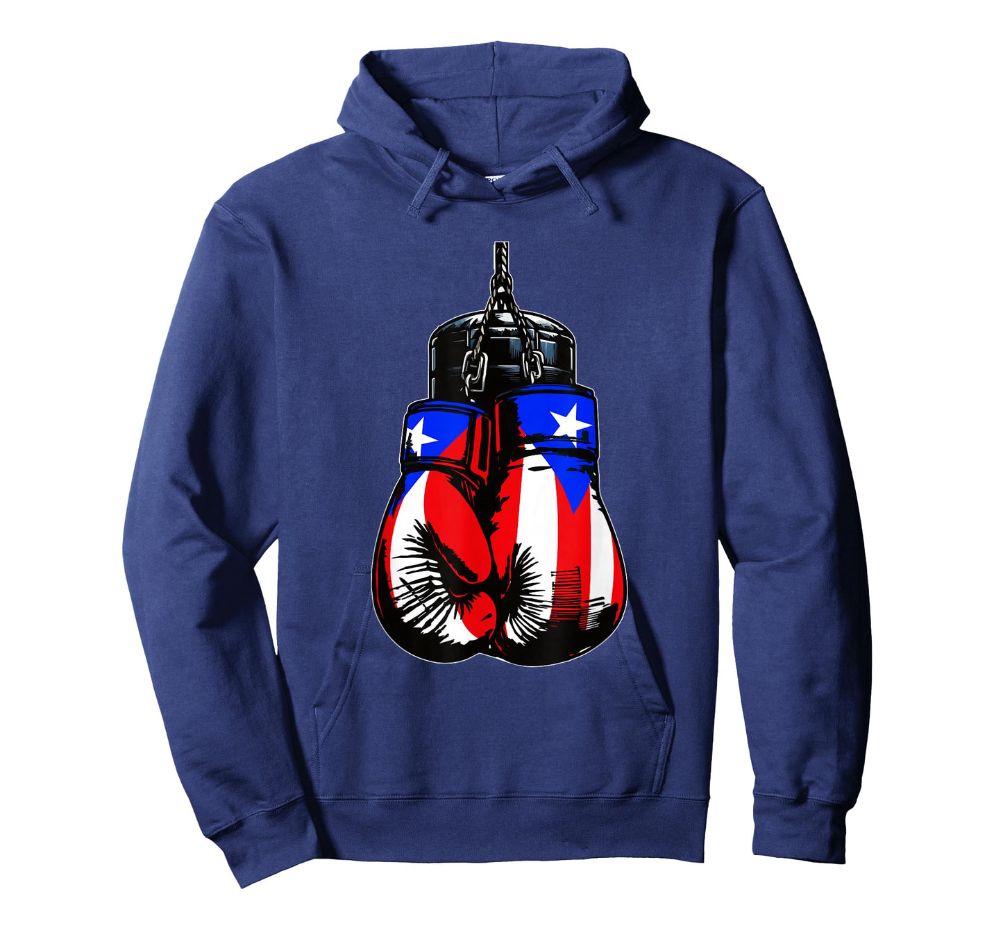 Proud Heritage Puerto Rico Flag Boxing Gloves T-Shirt, Small, Black