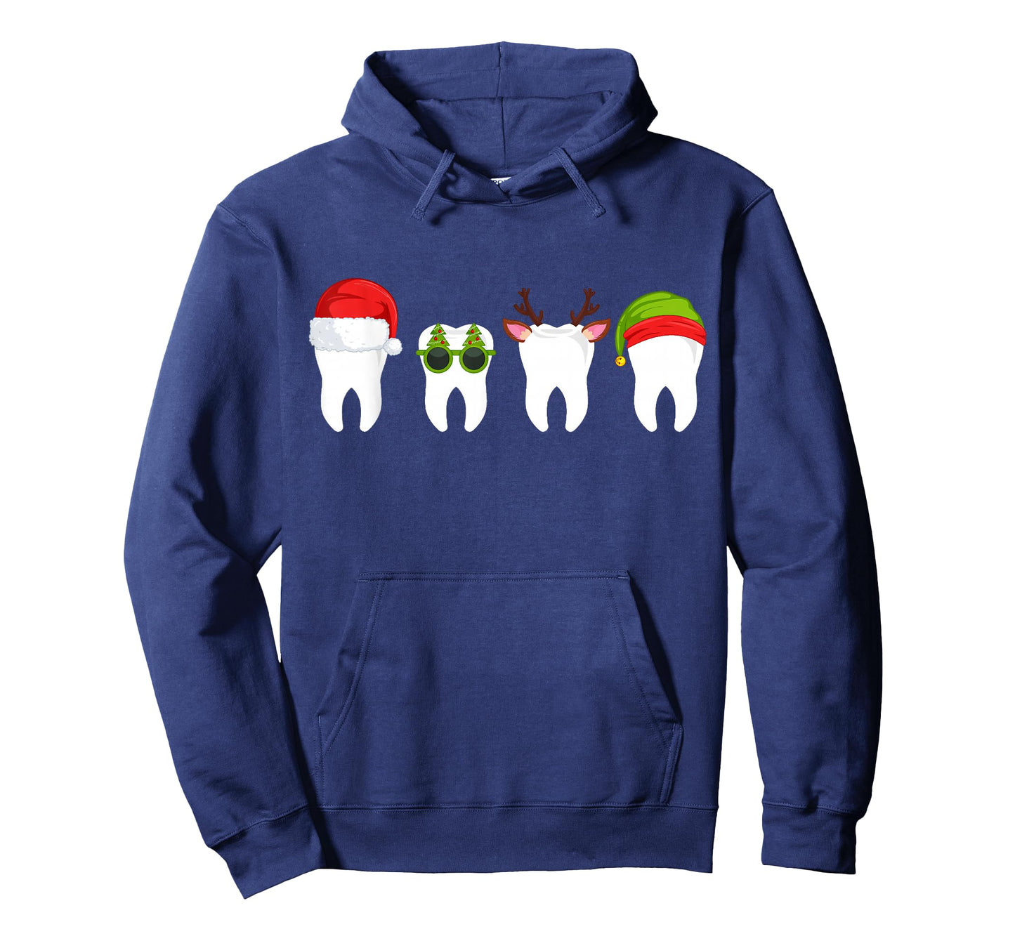 Funny Dentist Christmas Tooth Dental Teeth with Xmas Hats T-Shirt