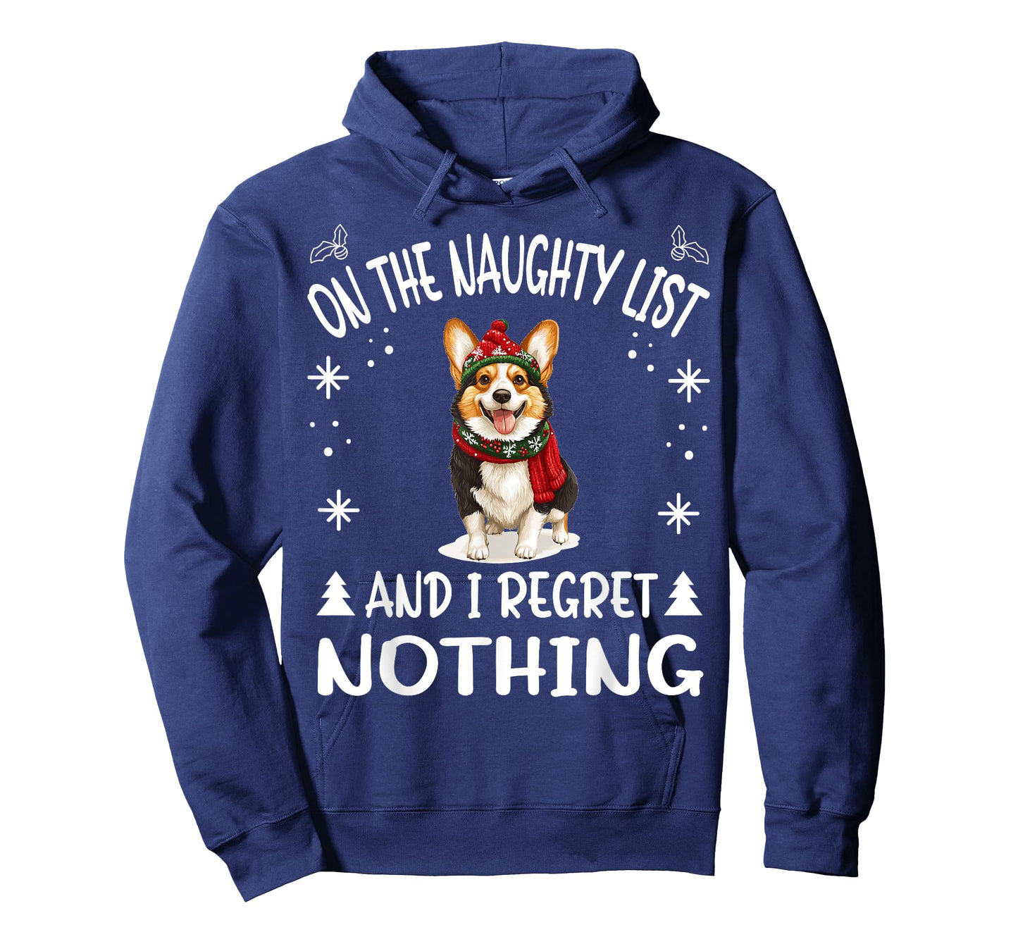 Cute Cardigan Welsh Corgi Dog Christmas On The Naughty List T-Shirt