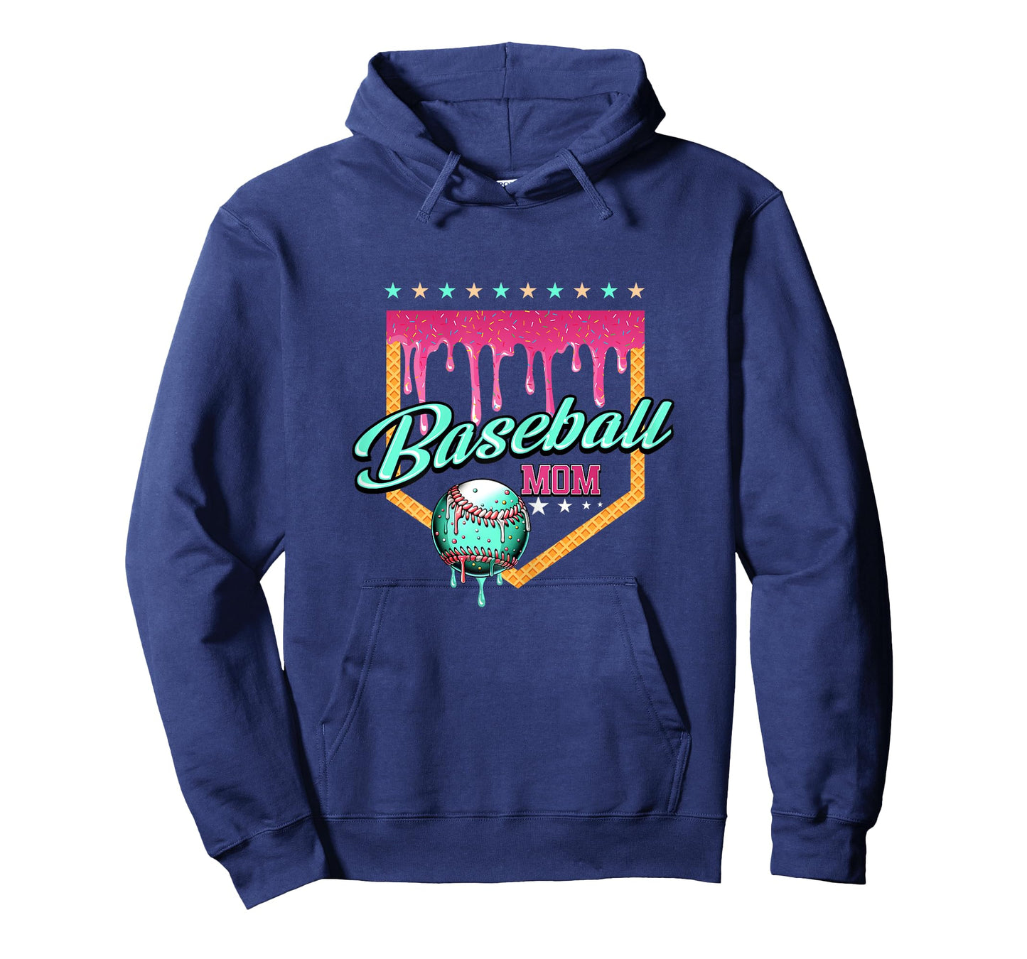 Baseball Mom Drip Home Plate Dripping Ice Cream T-Shirt