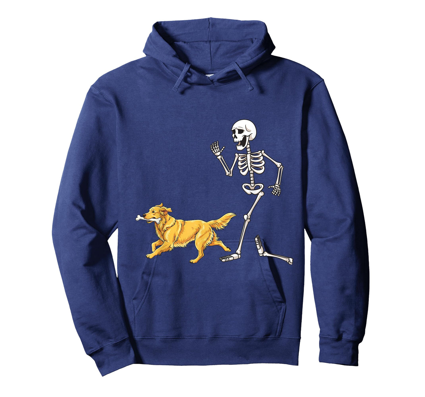 Funny Halloween Golden Retriever and Skeleton T-Shirt