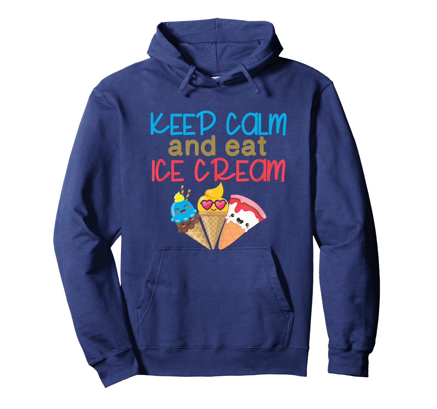 Keep Calm and Eat Ice Cream Vintage Ice Cream Cones Gift T-Shirt for Men Women Kids