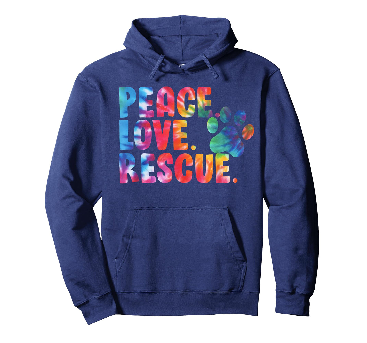 Peace Love Rescue Dog Lover Parent Adopted Tie Dye T-Shirt