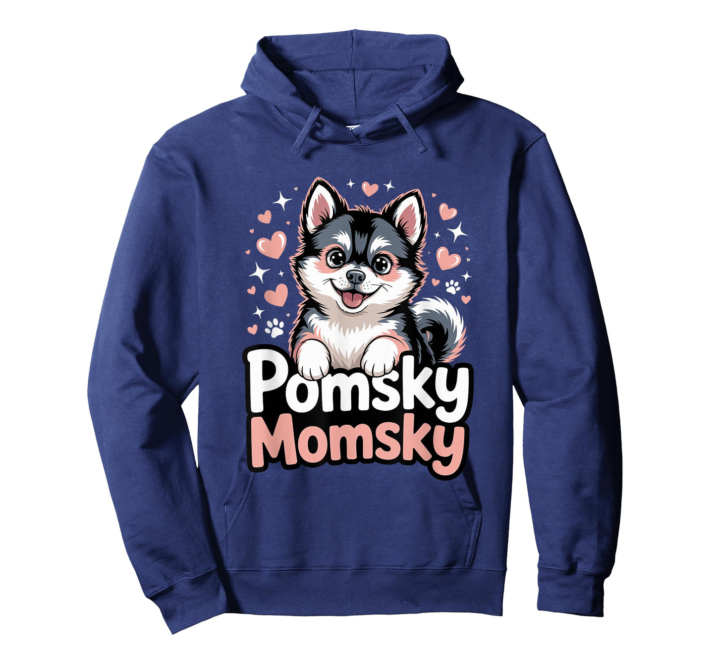 Cute Pomsky Momsky Funny Dog Mom Hearts And Paw T-Shirt