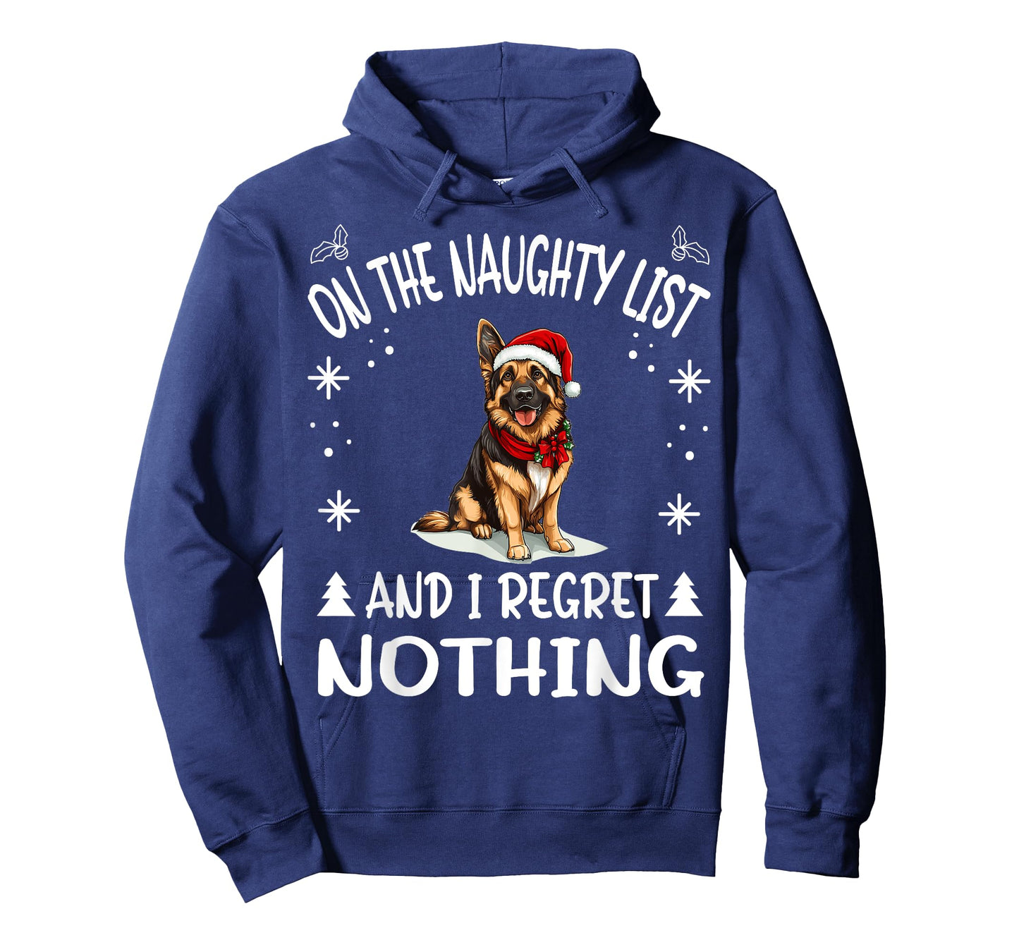 Cute German Shepherd Dog Christmas On The Naughty List and I T-Shirt