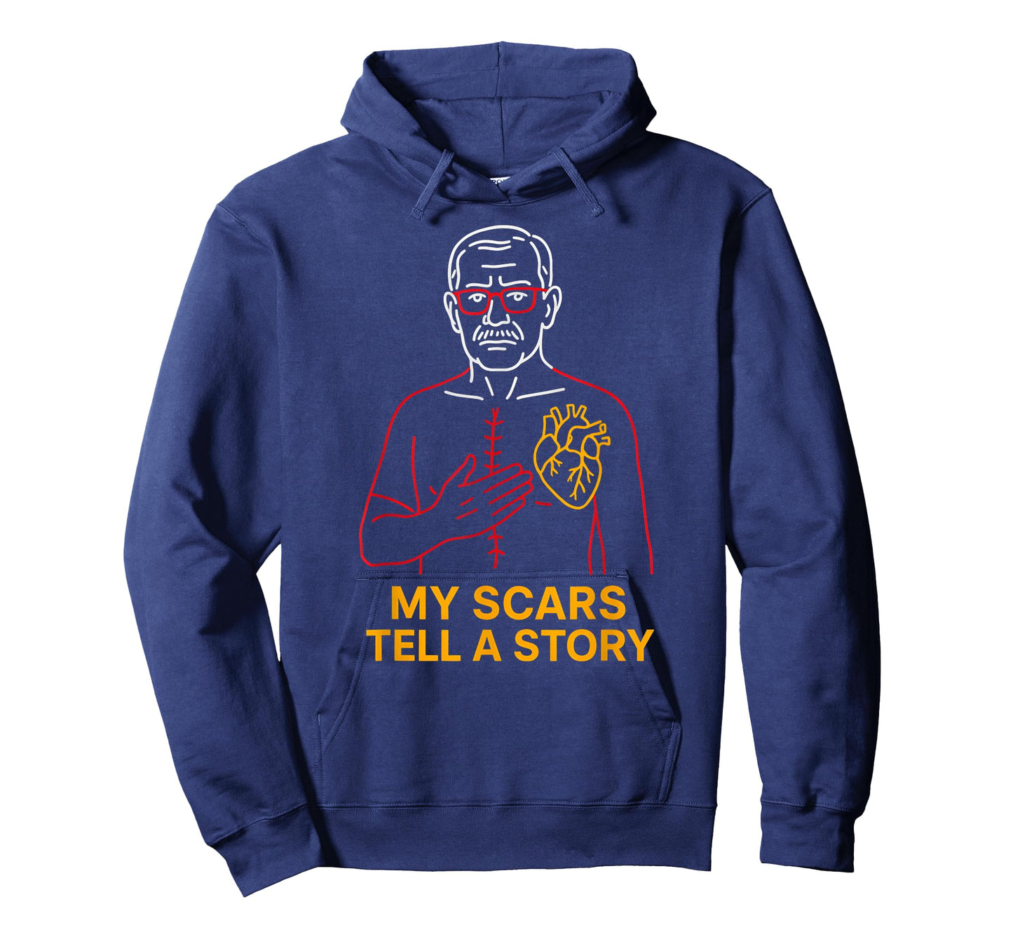 Heart Surgery Patient My Scars Tell A Story Cool Mens T-Shirt