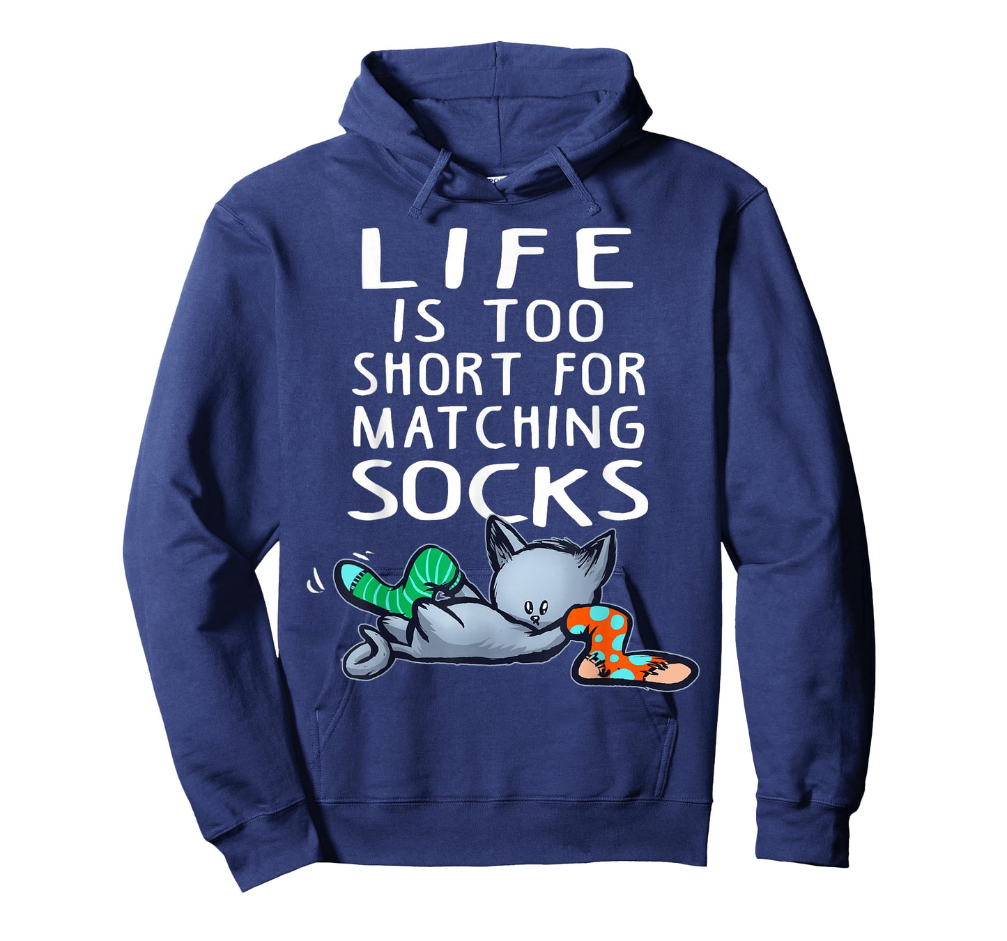 Life Is Too Short for Matching Socks Fun Tee Cats T-Shirt