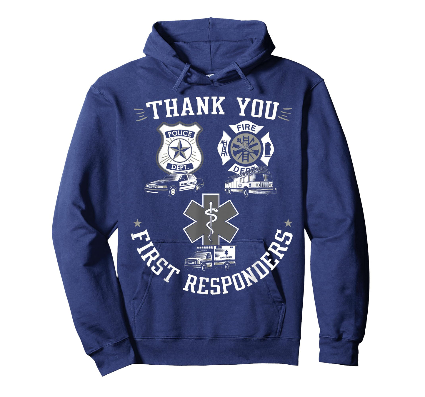 Thank You First Responders Patriotic EMT Police Firefighter Women Kids Men T-Shirt