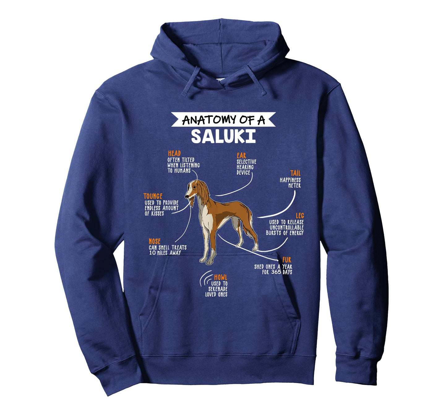 Anatomy Of A Saluki Dog Funny Dog Lover Gift T-Shirt