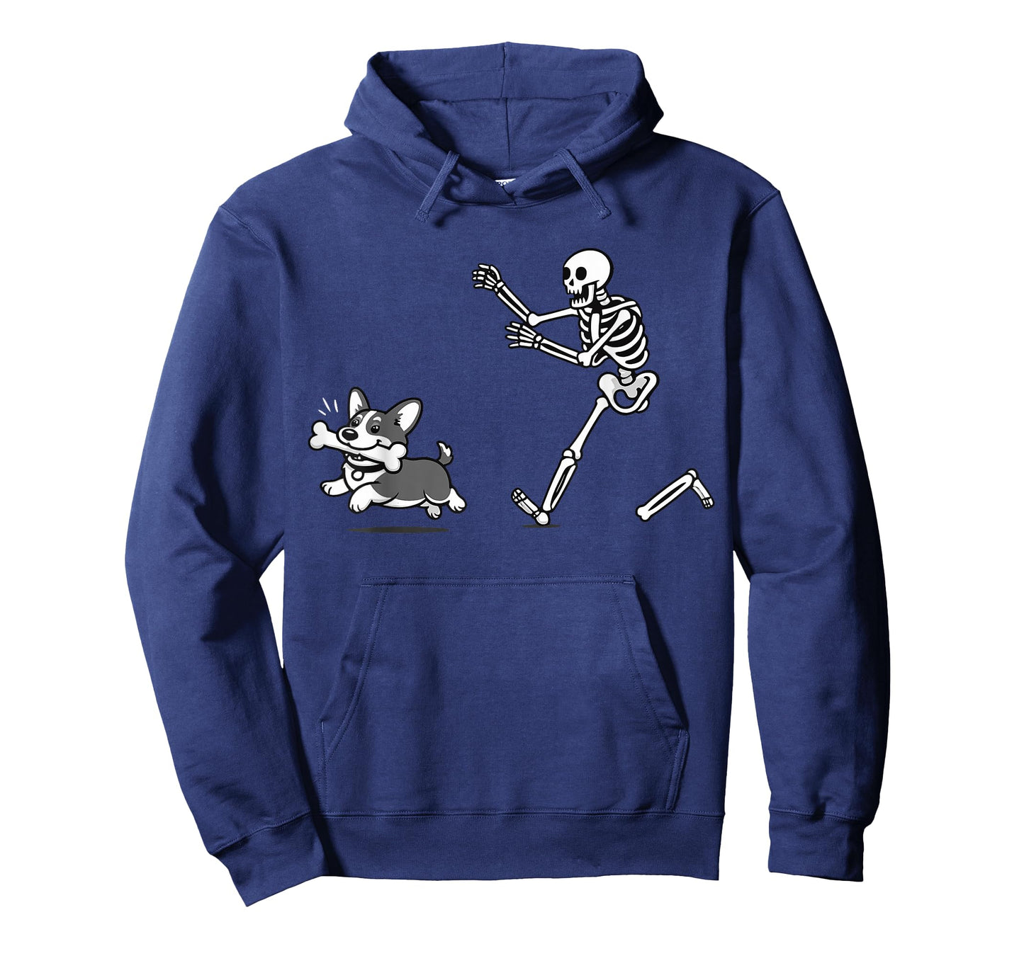 Skeleton Chasing Corgi Halloween Vibe Corgi Dog Lover T-Shirt