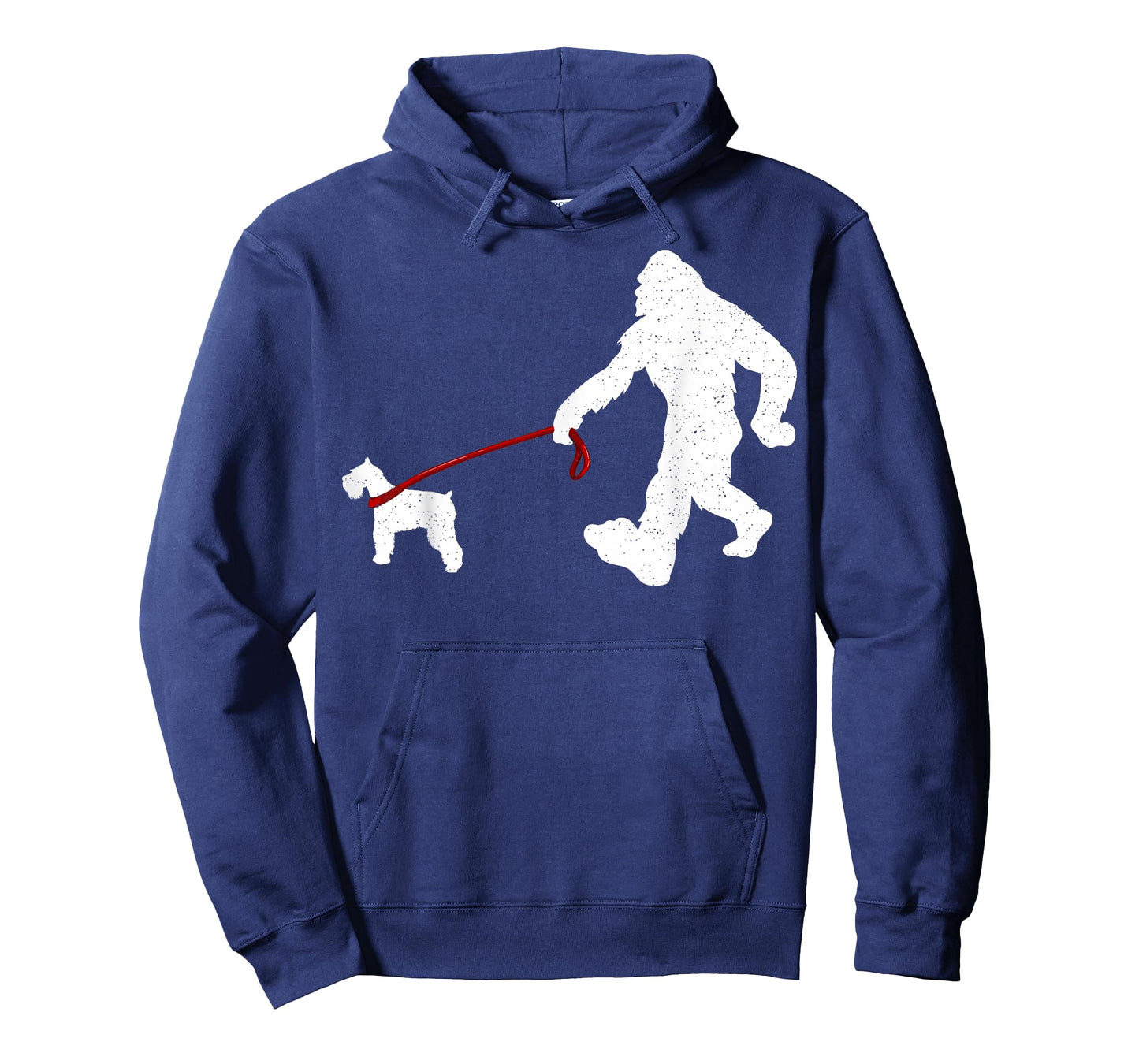 Funny Bigfoot Walking with Schnauzer Dog Gifts T-Shirt