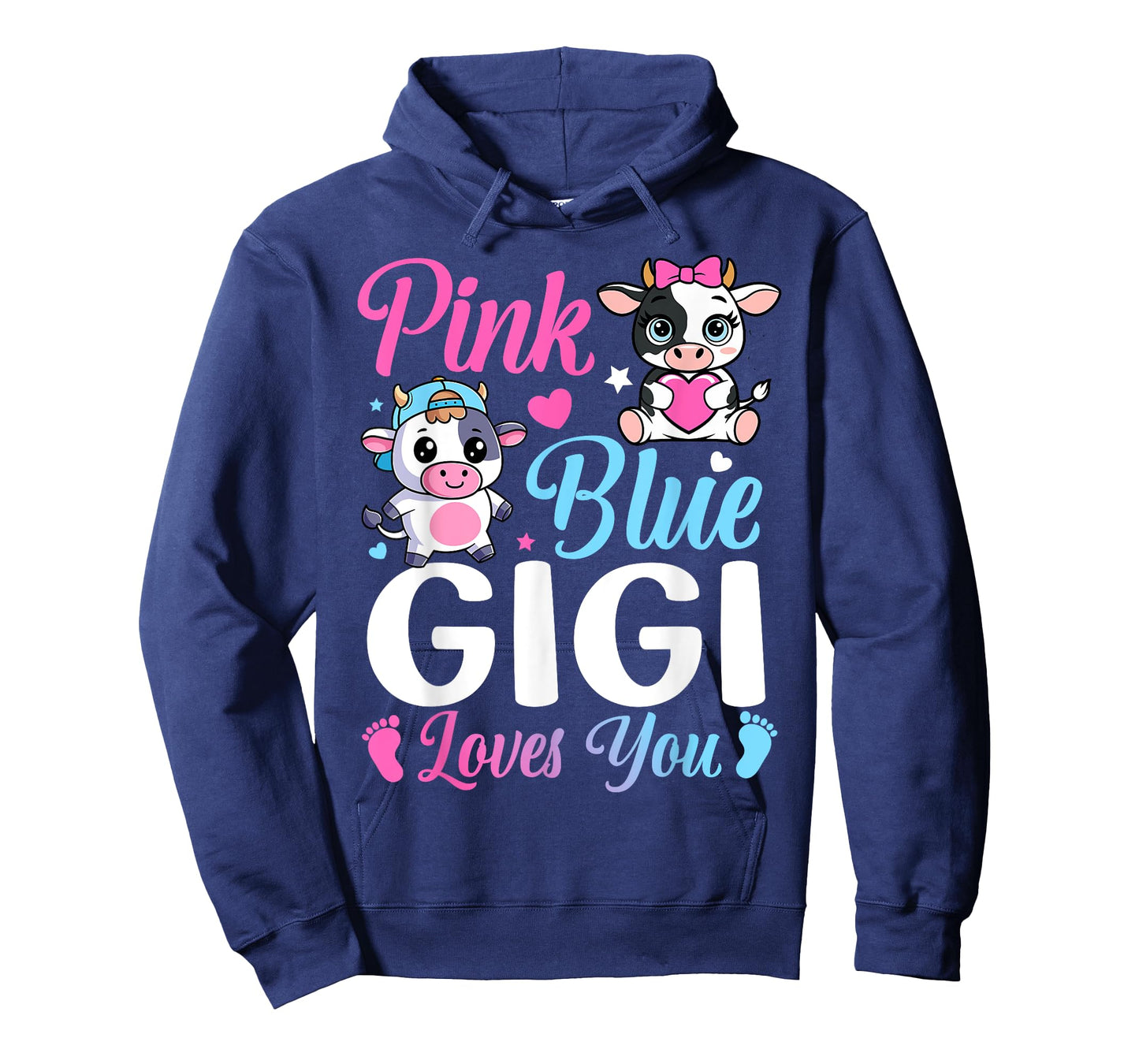 Pink Or Blue Gigi Loves You Cow Gender Reveal Family T-Shirt