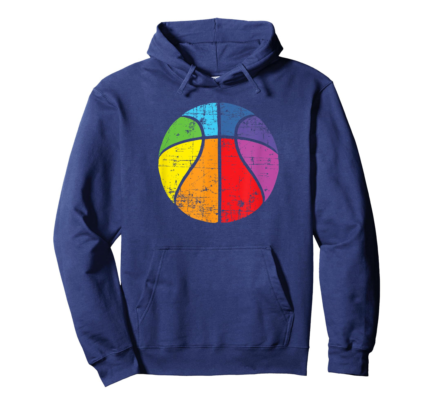 Rainbow Basketball Vintage Distressed Logo T-Shirt